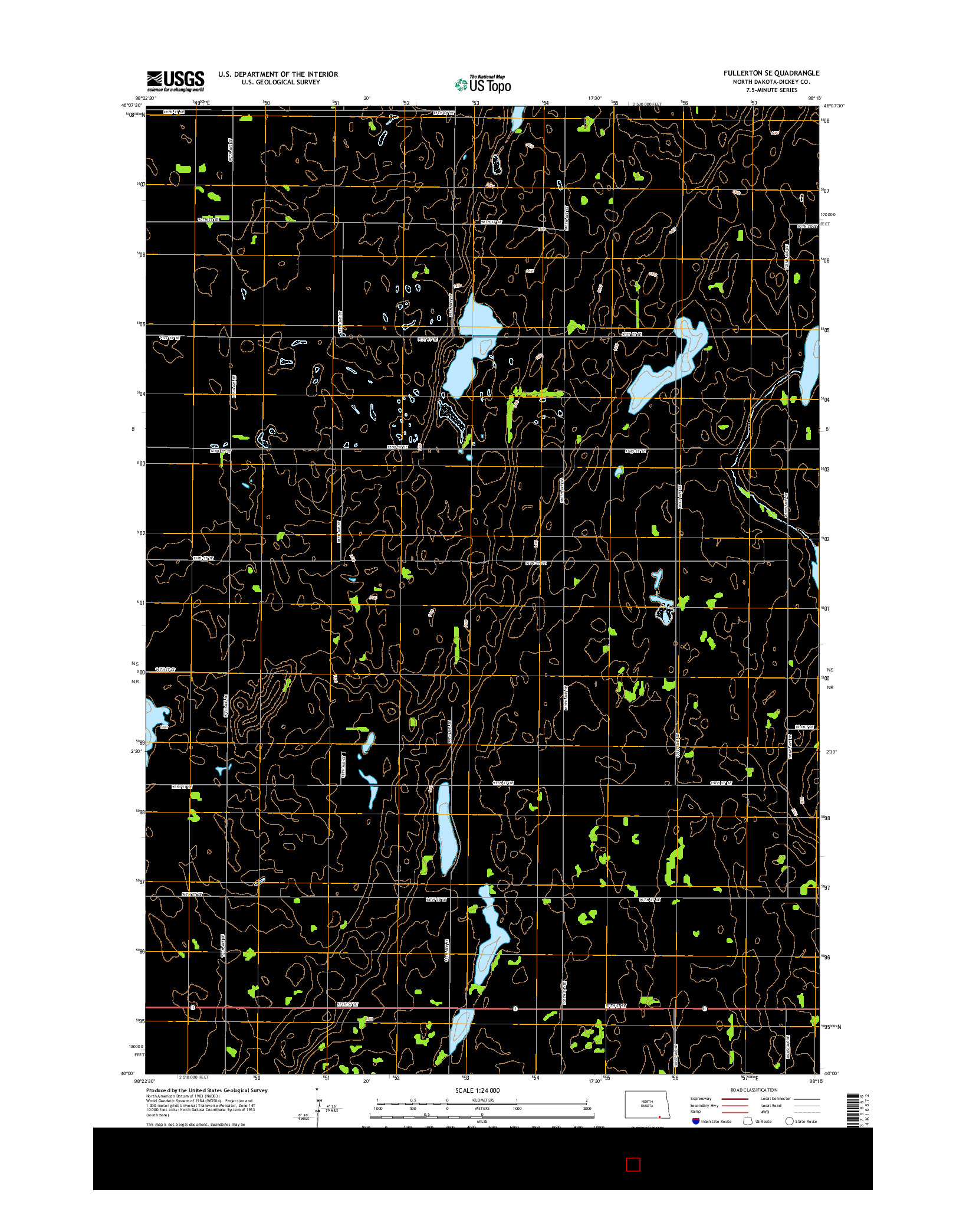 USGS US TOPO 7.5-MINUTE MAP FOR FULLERTON SE, ND 2014