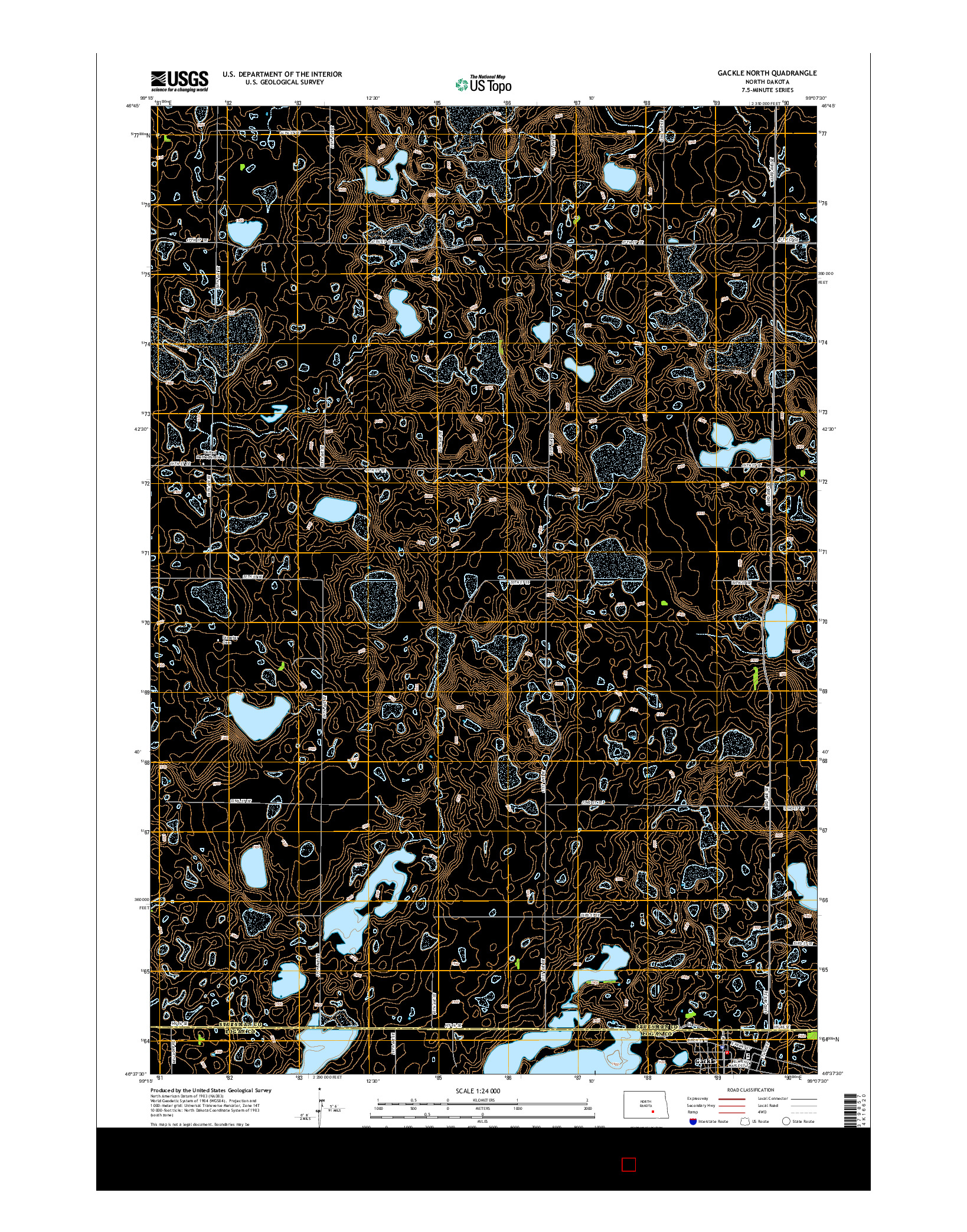 USGS US TOPO 7.5-MINUTE MAP FOR GACKLE NORTH, ND 2014