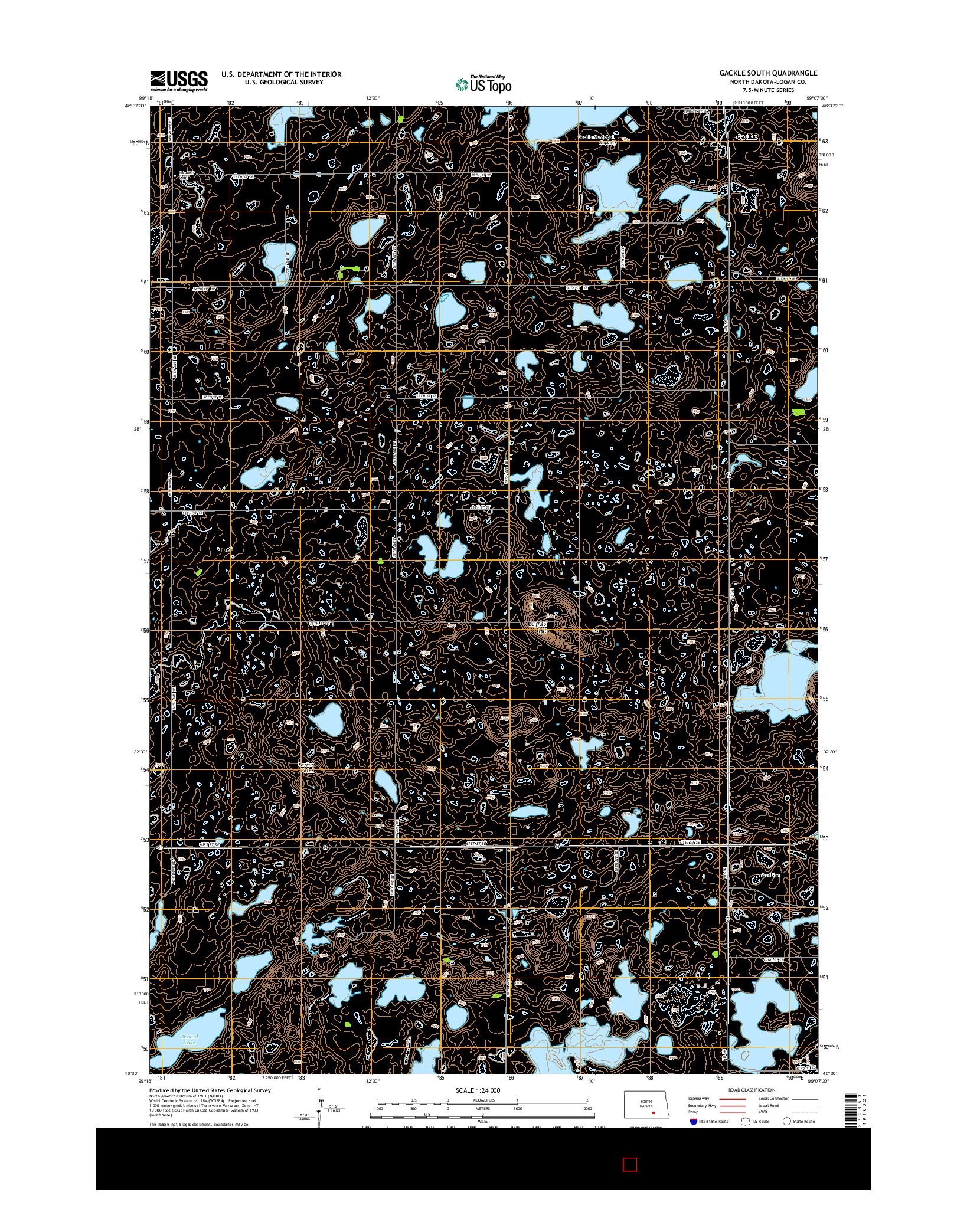 USGS US TOPO 7.5-MINUTE MAP FOR GACKLE SOUTH, ND 2014