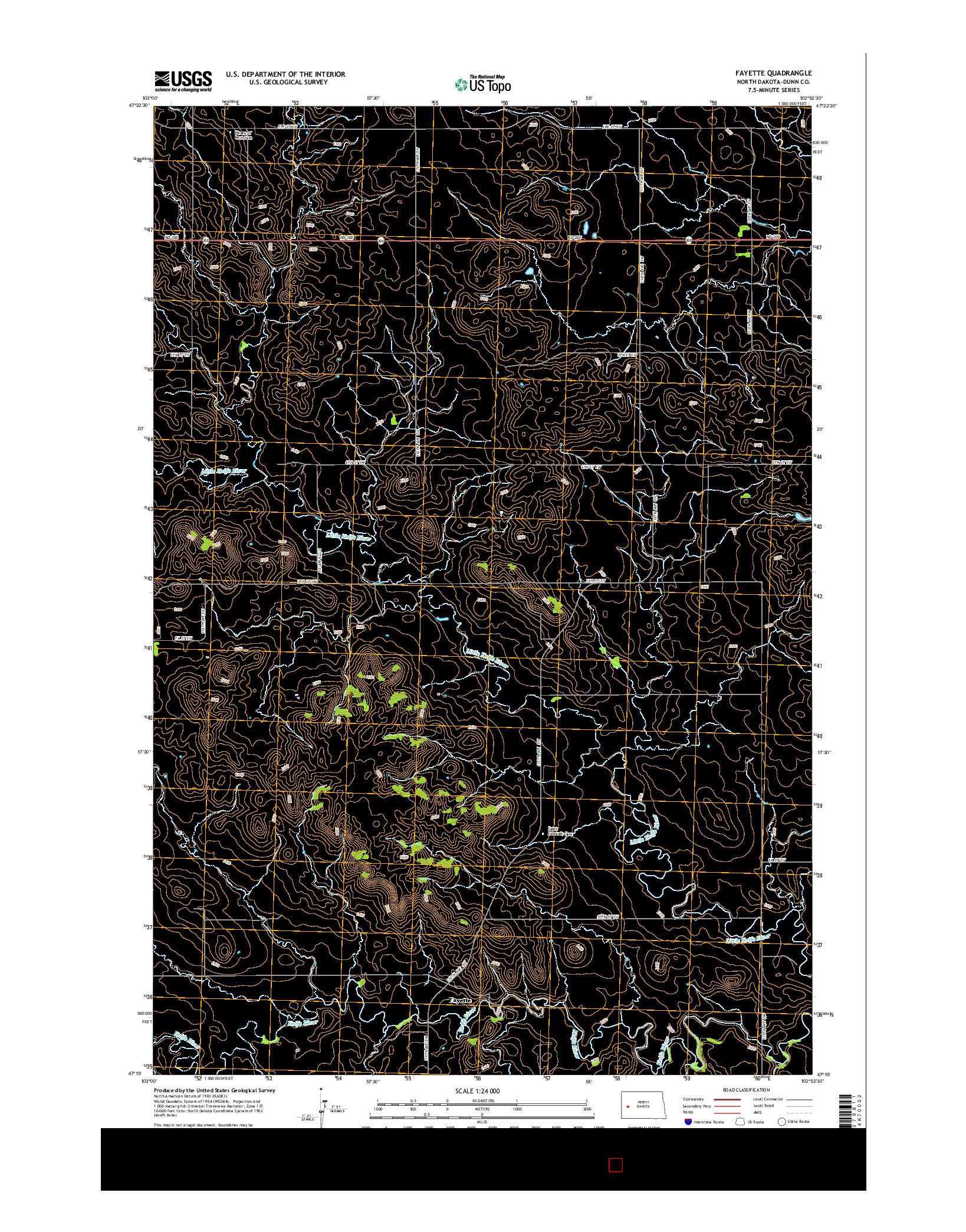 USGS US TOPO 7.5-MINUTE MAP FOR FAYETTE, ND 2014