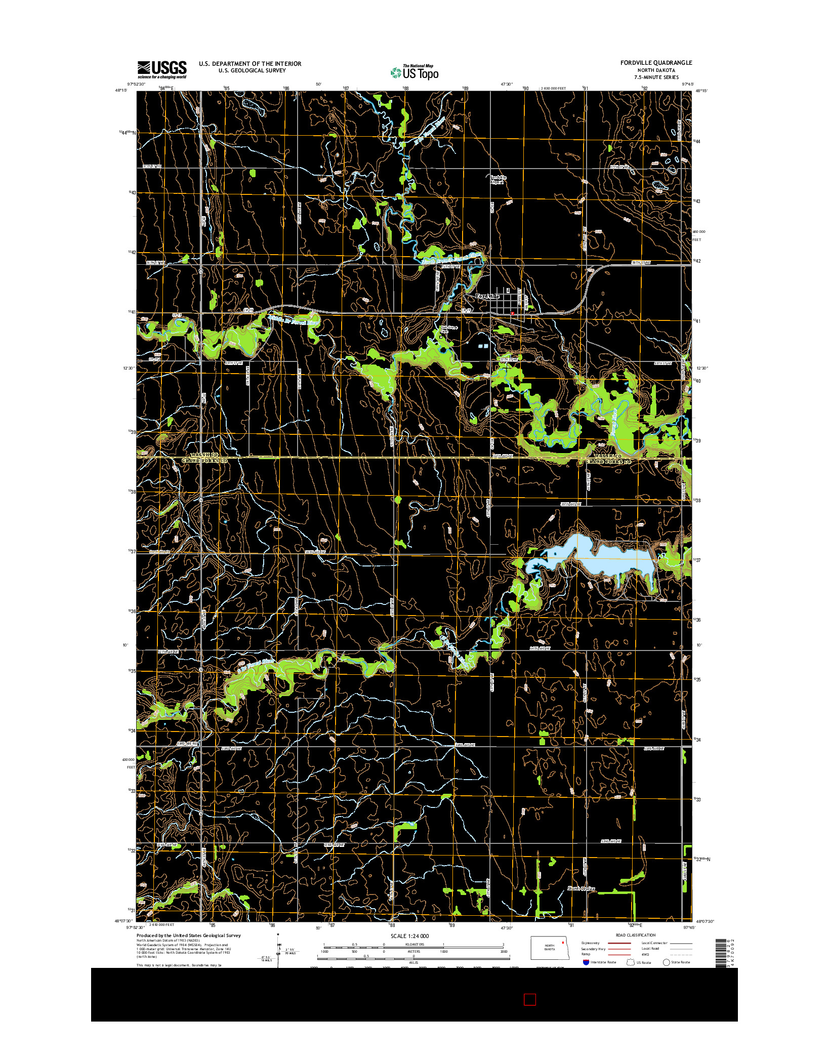 USGS US TOPO 7.5-MINUTE MAP FOR FORDVILLE, ND 2014