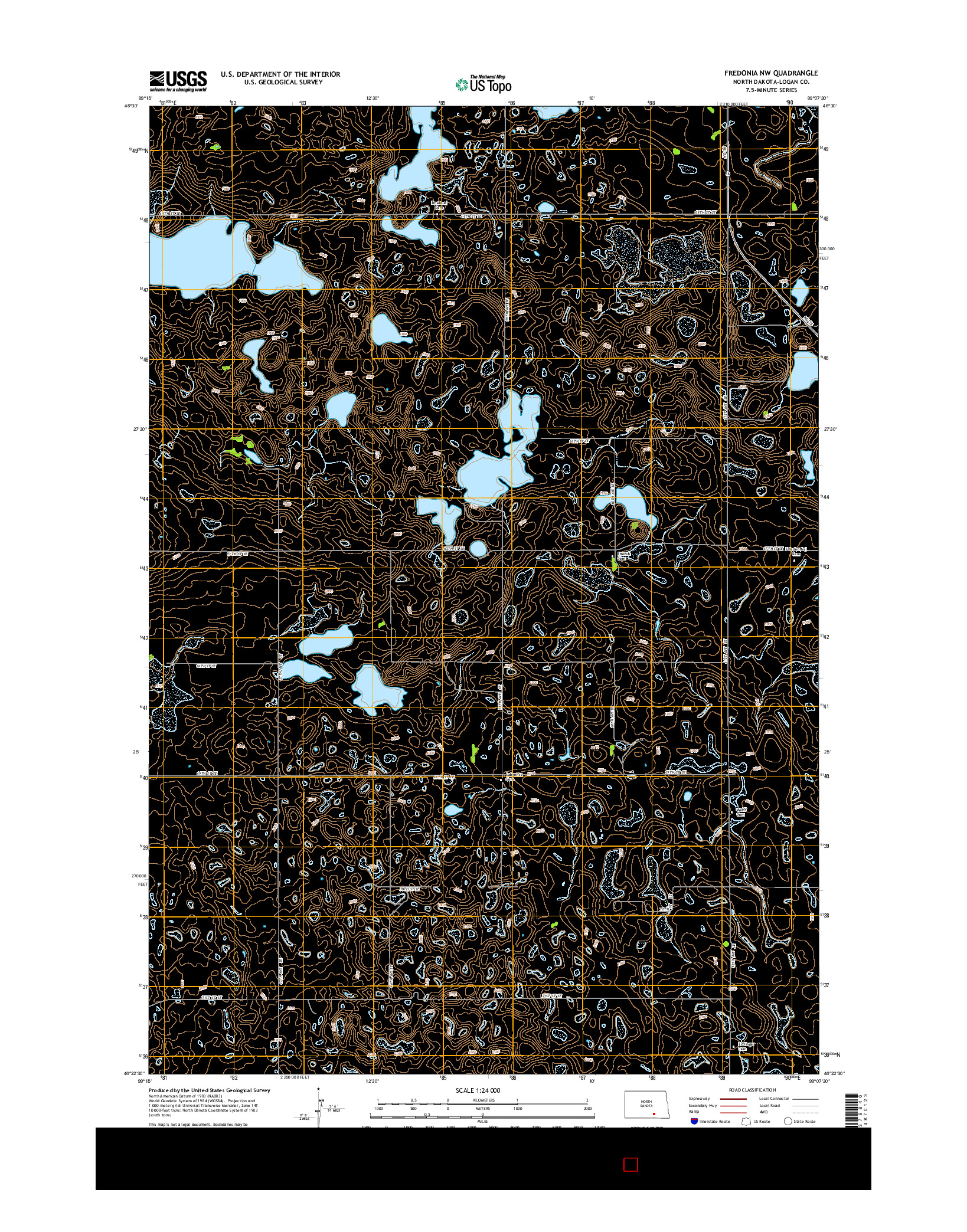 USGS US TOPO 7.5-MINUTE MAP FOR FREDONIA NW, ND 2014