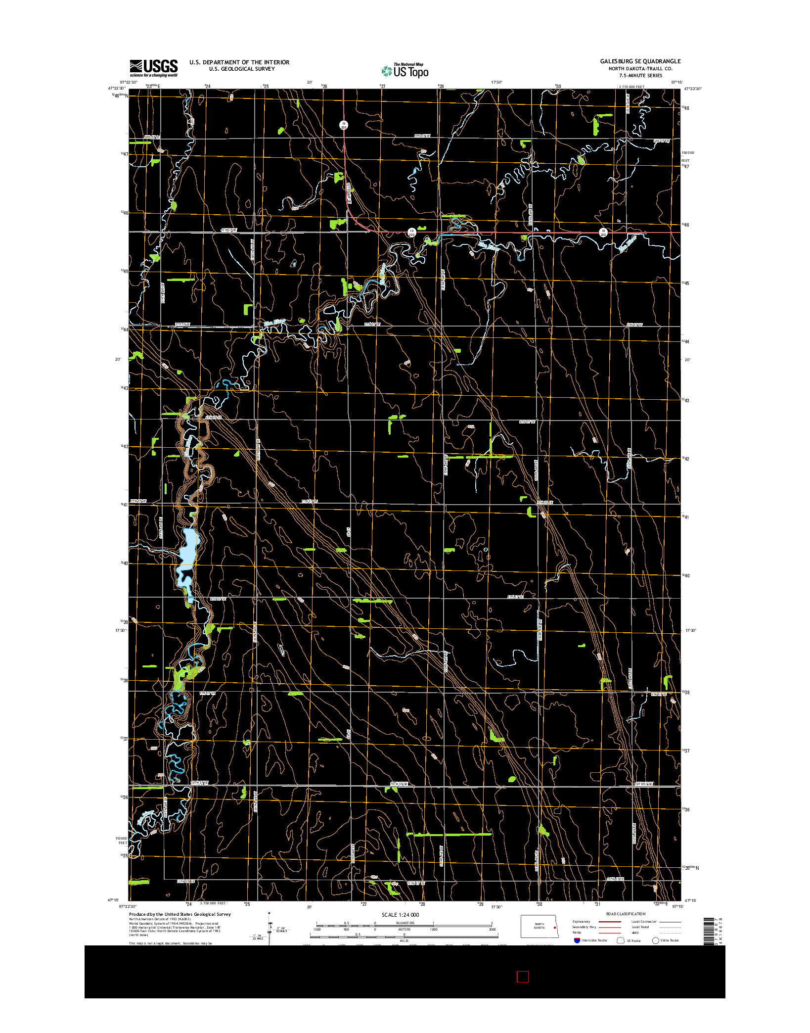 USGS US TOPO 7.5-MINUTE MAP FOR GALESBURG SE, ND 2014