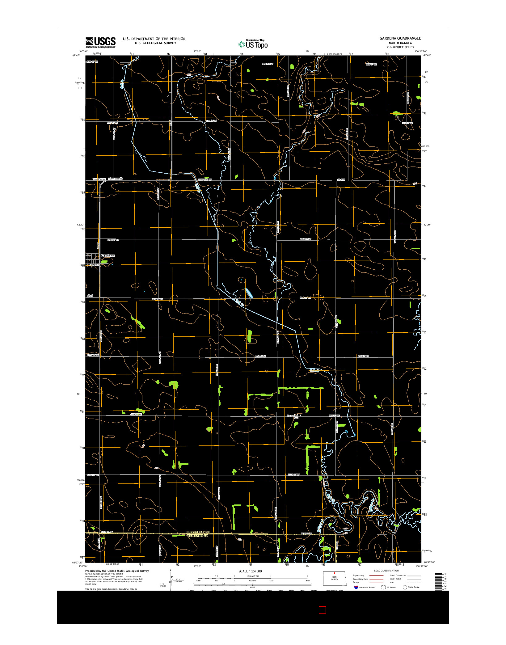 USGS US TOPO 7.5-MINUTE MAP FOR GARDENA, ND 2014
