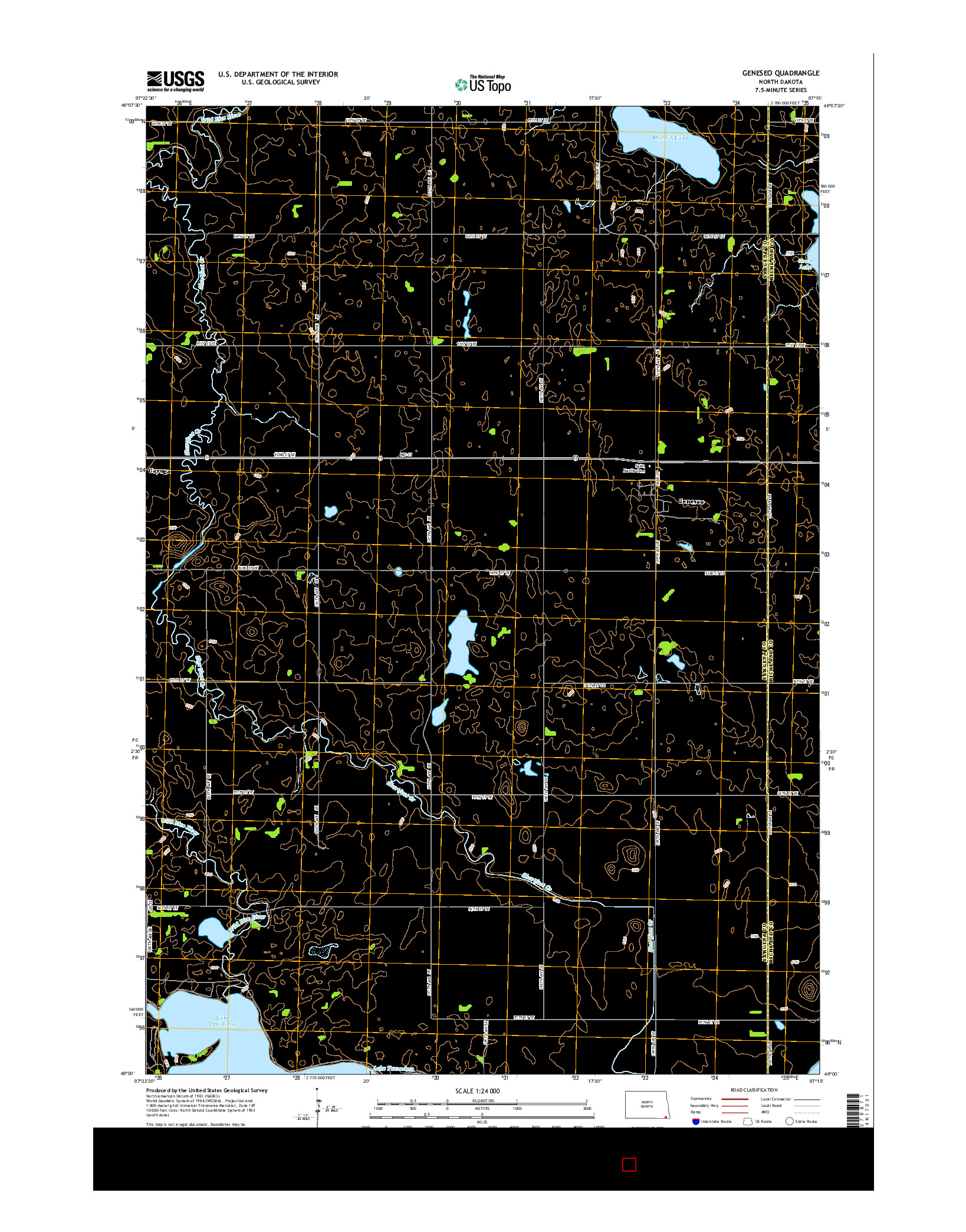 USGS US TOPO 7.5-MINUTE MAP FOR GENESEO, ND 2014