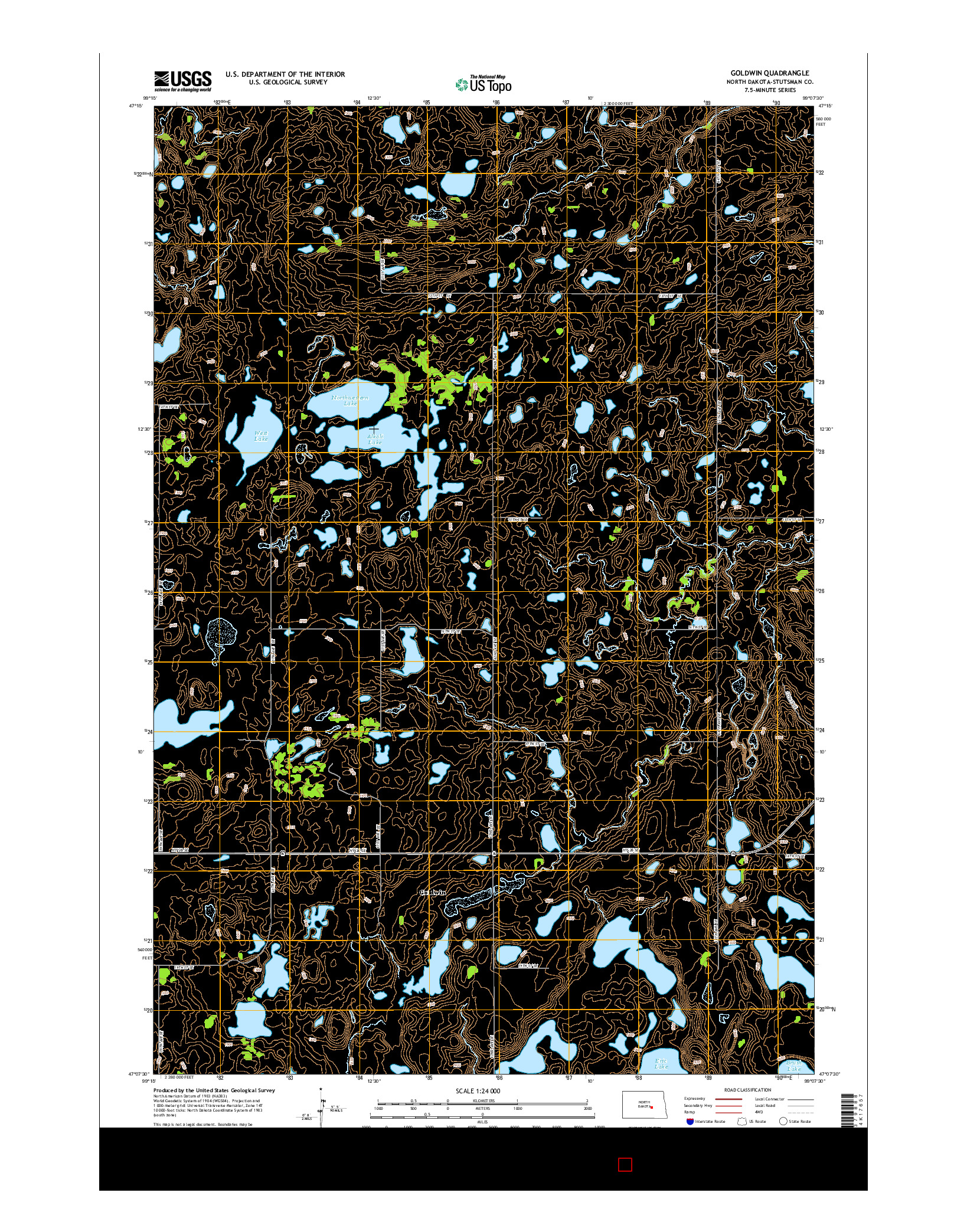 USGS US TOPO 7.5-MINUTE MAP FOR GOLDWIN, ND 2014