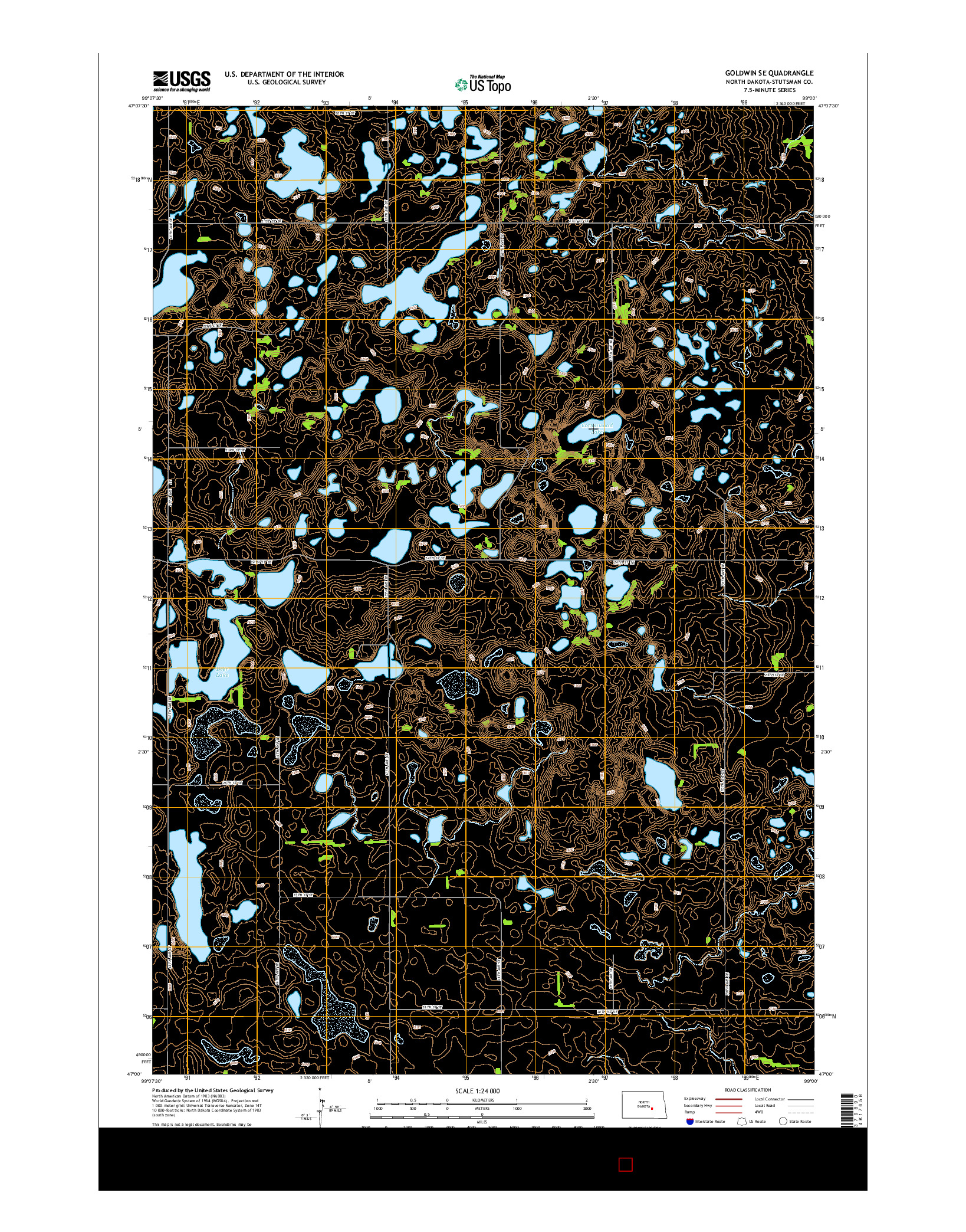 USGS US TOPO 7.5-MINUTE MAP FOR GOLDWIN SE, ND 2014