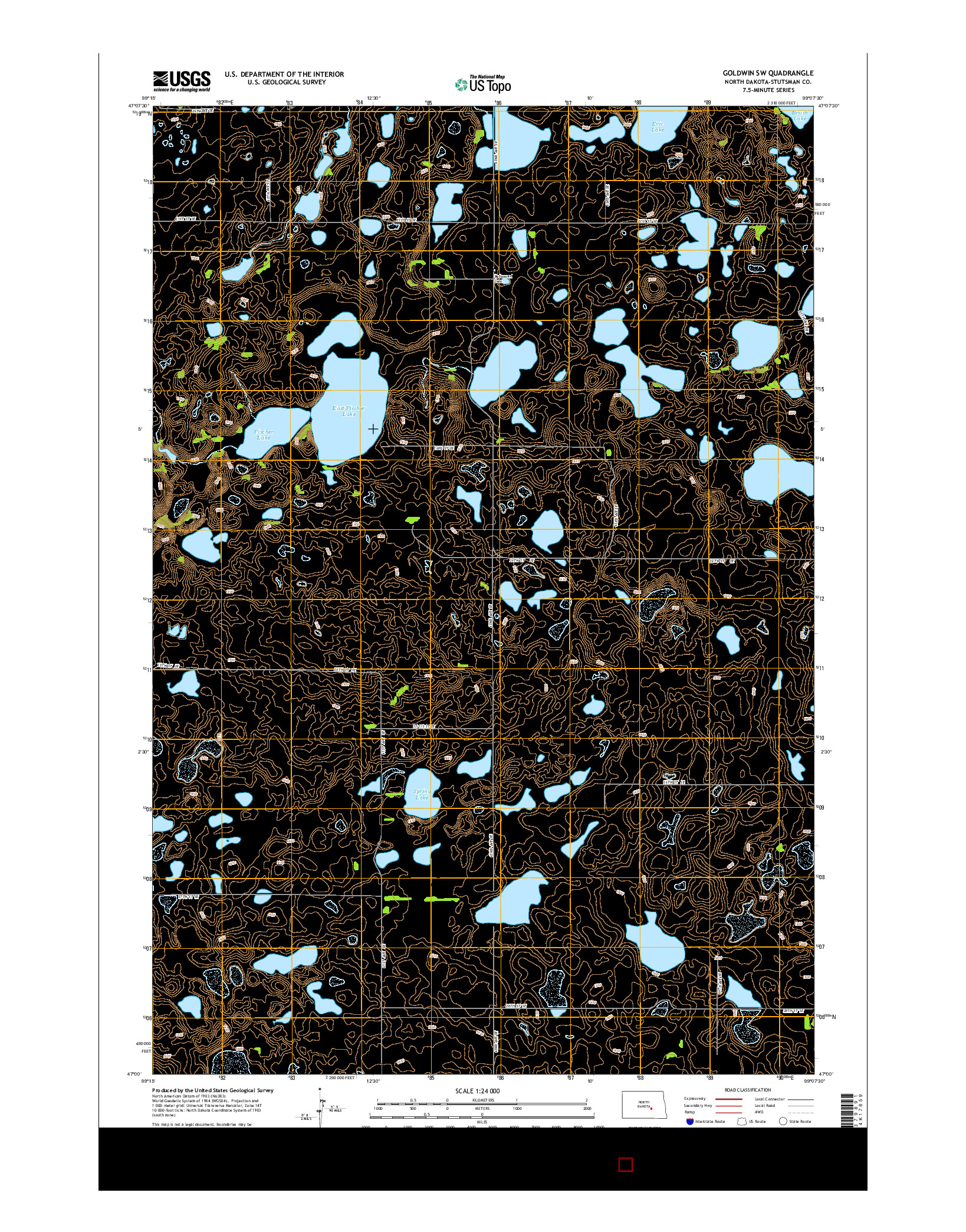 USGS US TOPO 7.5-MINUTE MAP FOR GOLDWIN SW, ND 2014