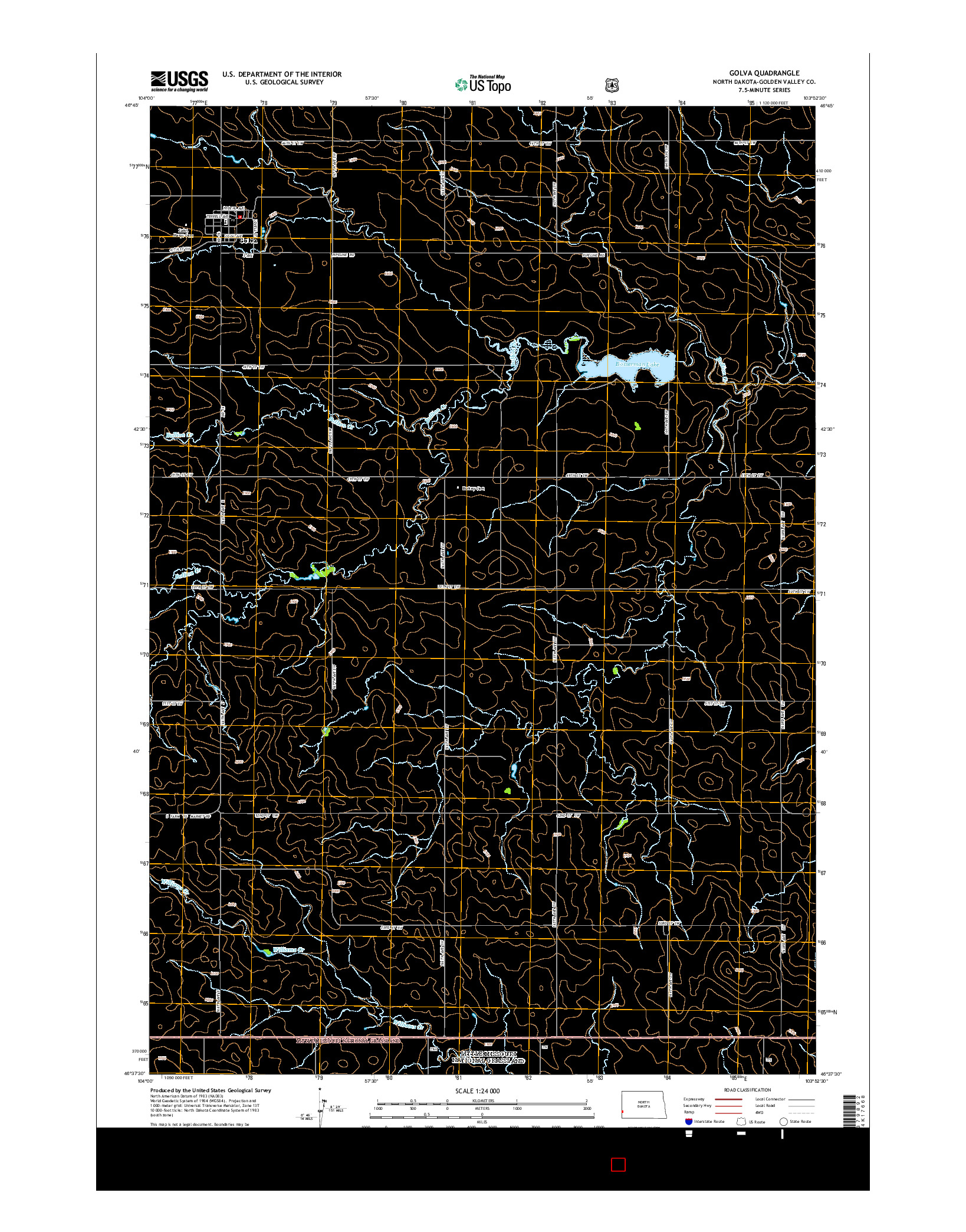 USGS US TOPO 7.5-MINUTE MAP FOR GOLVA, ND 2014