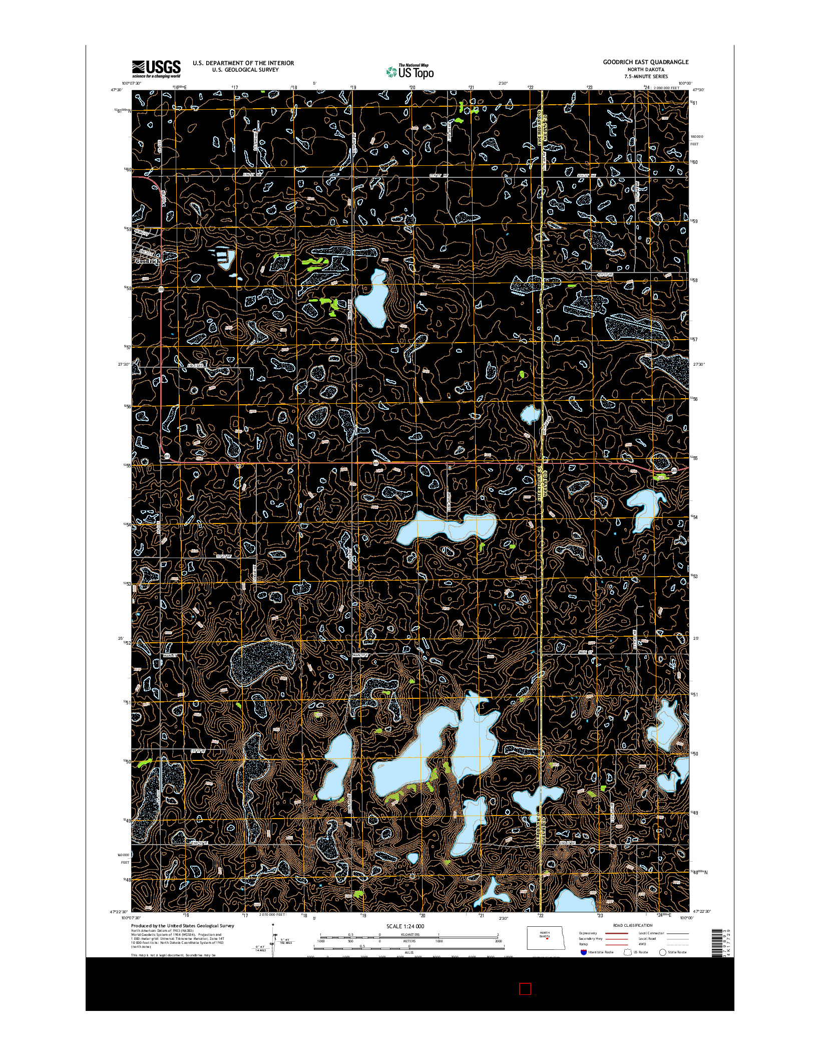 USGS US TOPO 7.5-MINUTE MAP FOR GOODRICH EAST, ND 2014
