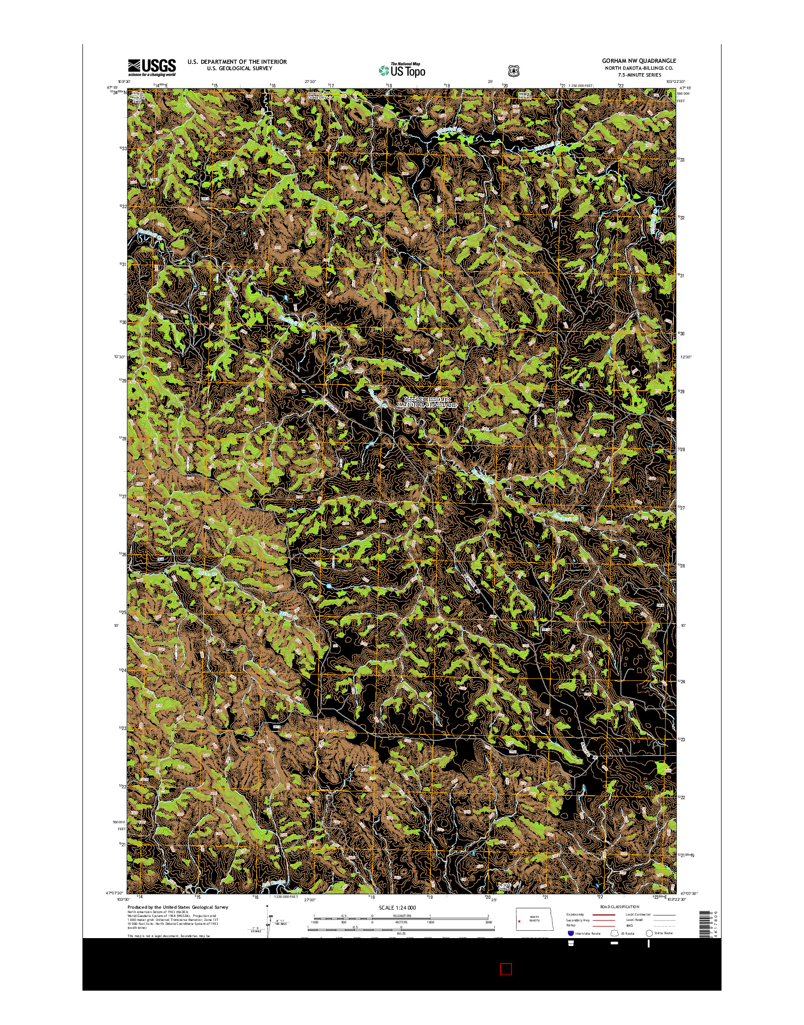 USGS US TOPO 7.5-MINUTE MAP FOR GORHAM NW, ND 2014