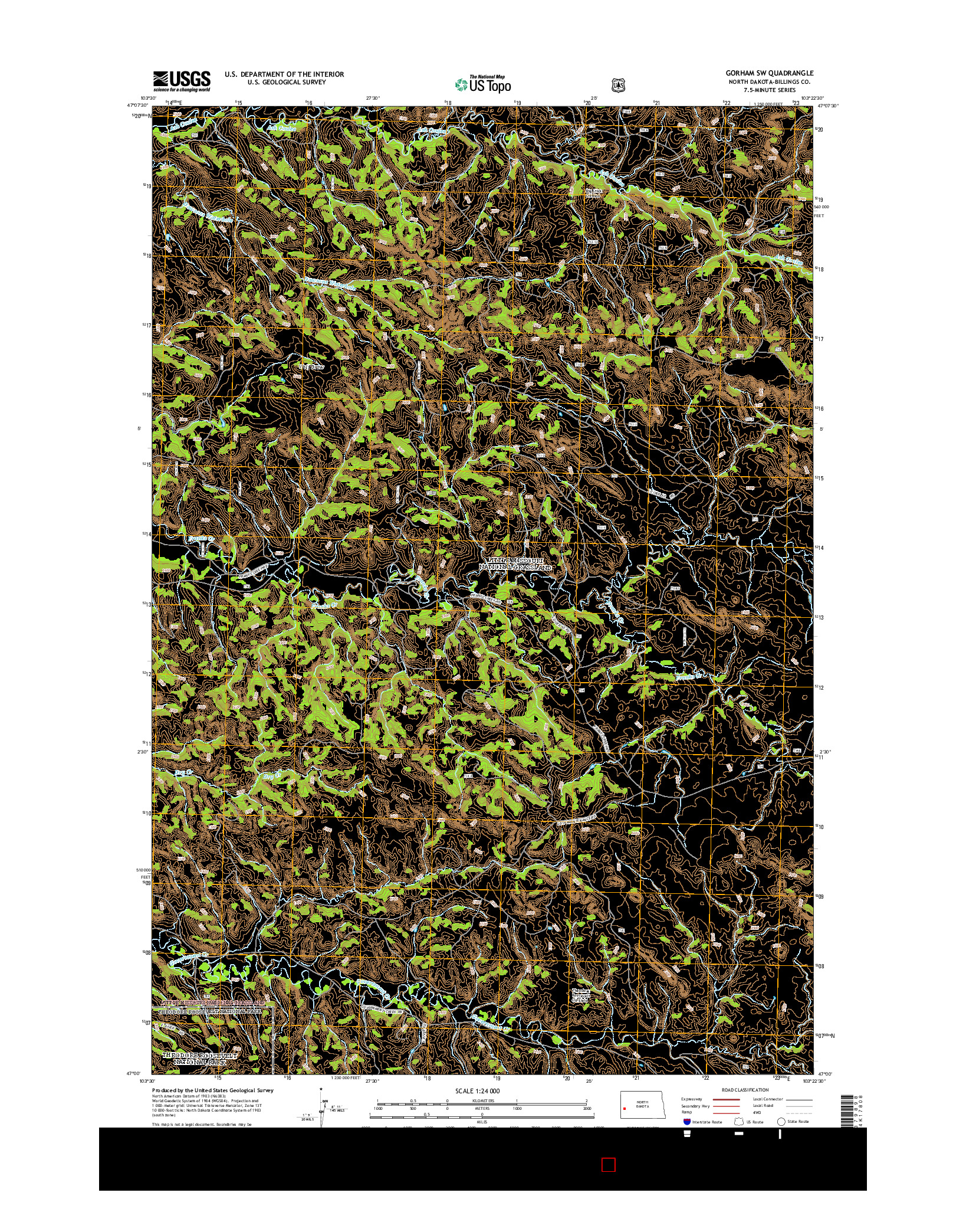 USGS US TOPO 7.5-MINUTE MAP FOR GORHAM SW, ND 2014