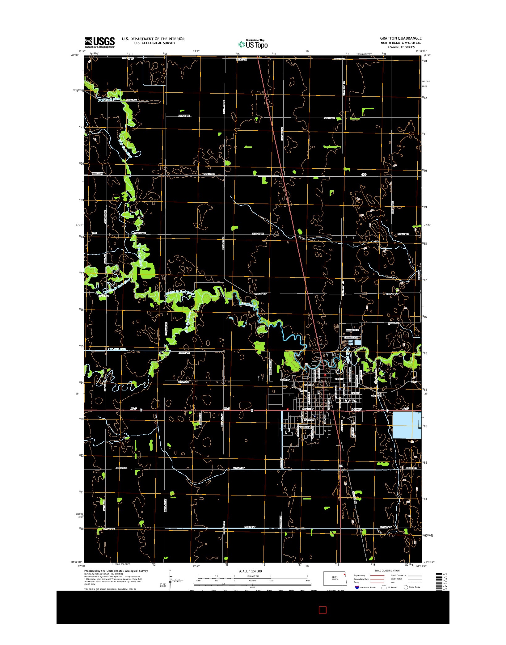 USGS US TOPO 7.5-MINUTE MAP FOR GRAFTON, ND 2014