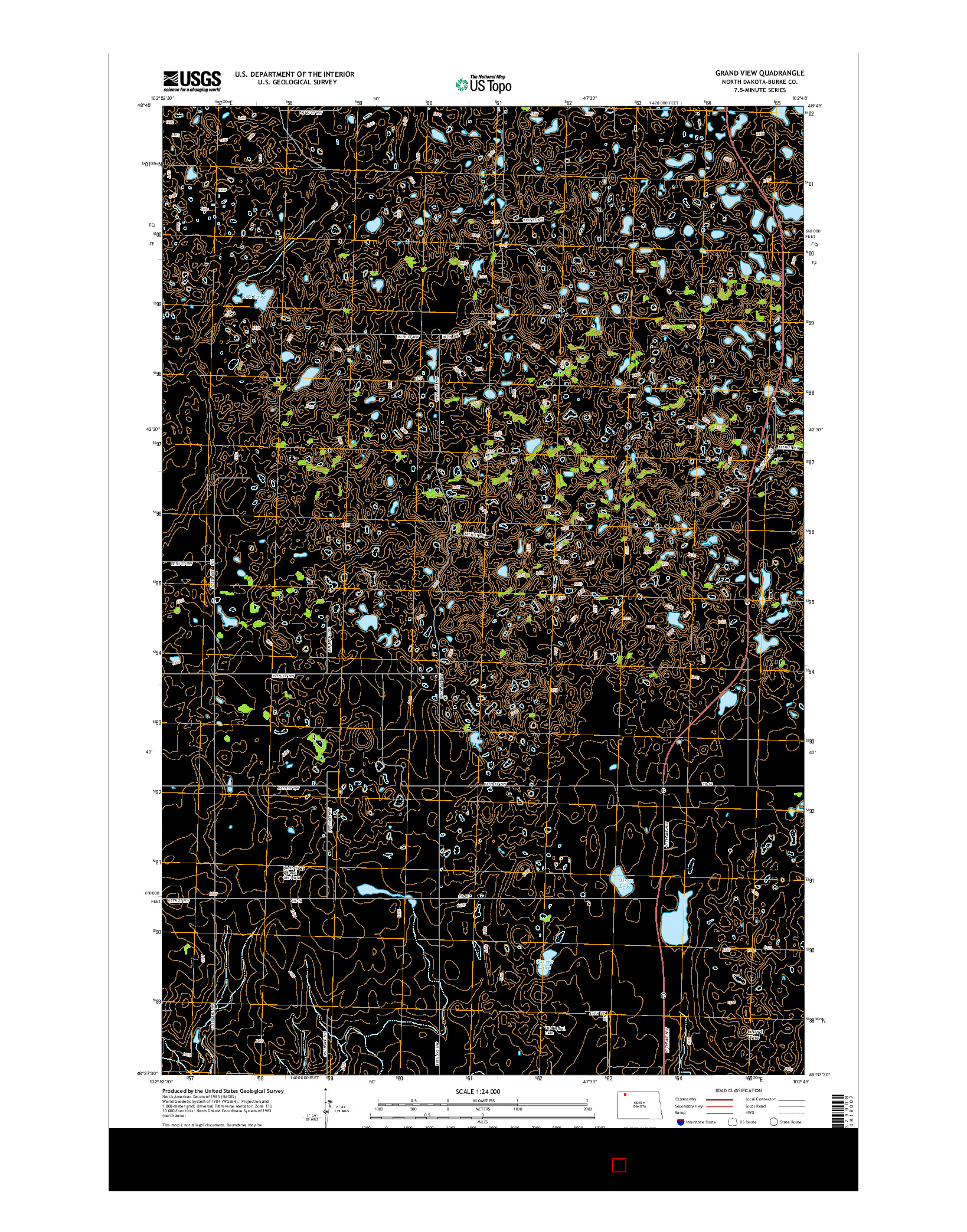 USGS US TOPO 7.5-MINUTE MAP FOR GRAND VIEW, ND 2014