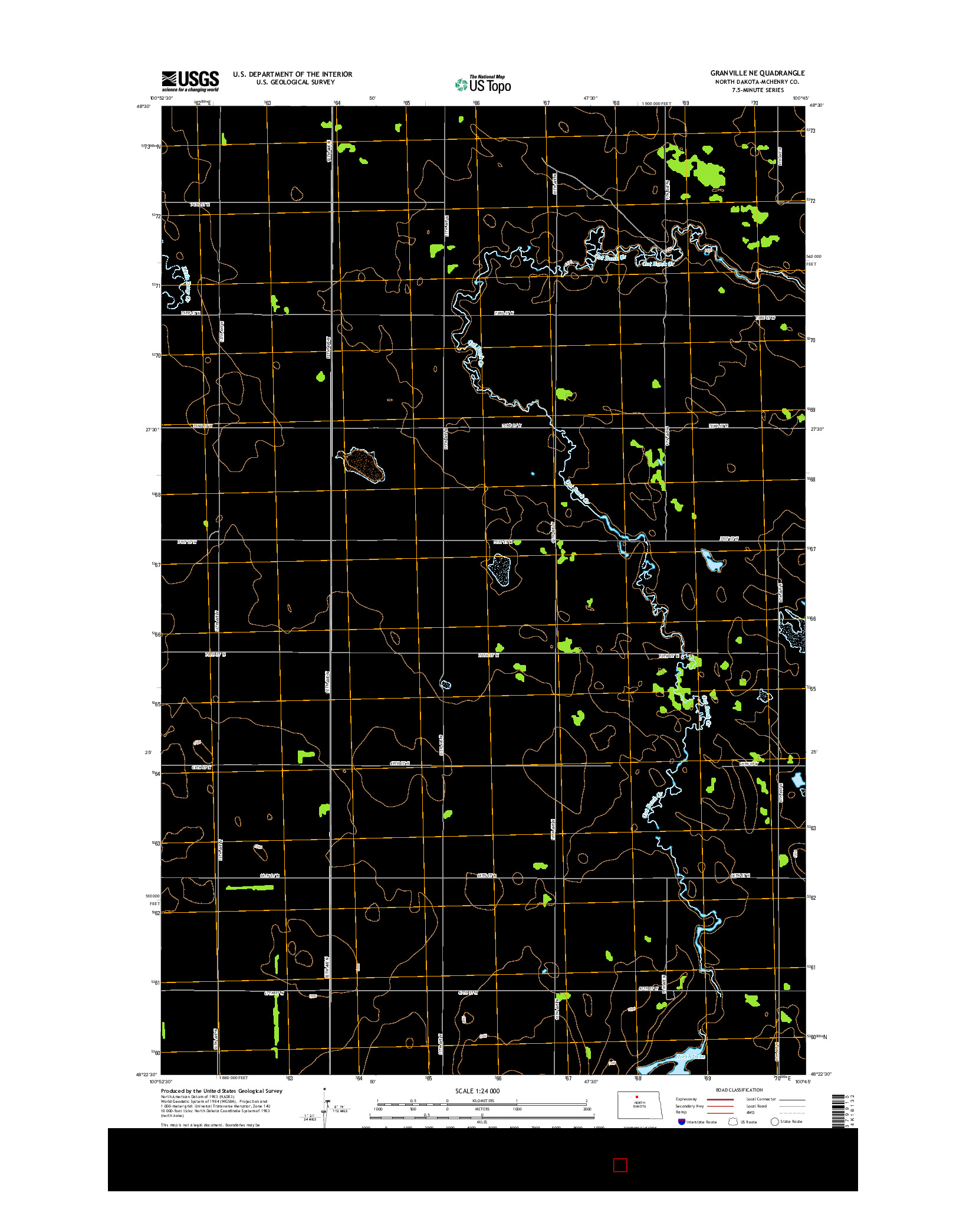 USGS US TOPO 7.5-MINUTE MAP FOR GRANVILLE NE, ND 2014