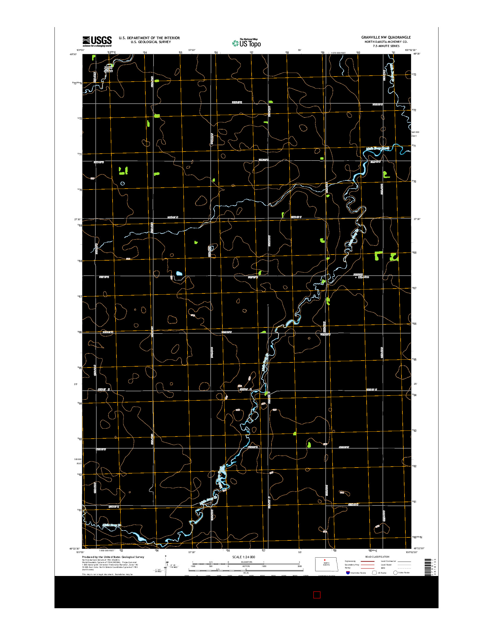 USGS US TOPO 7.5-MINUTE MAP FOR GRANVILLE NW, ND 2014