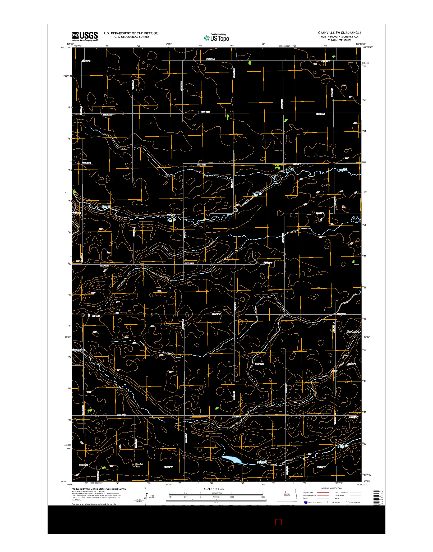 USGS US TOPO 7.5-MINUTE MAP FOR GRANVILLE SW, ND 2014