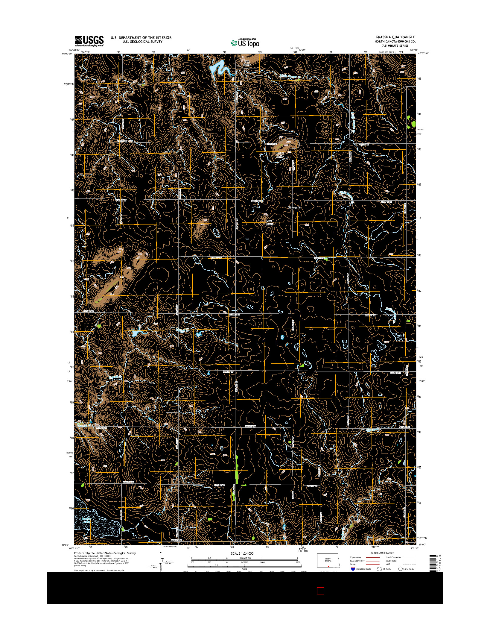 USGS US TOPO 7.5-MINUTE MAP FOR GRASSNA, ND 2014