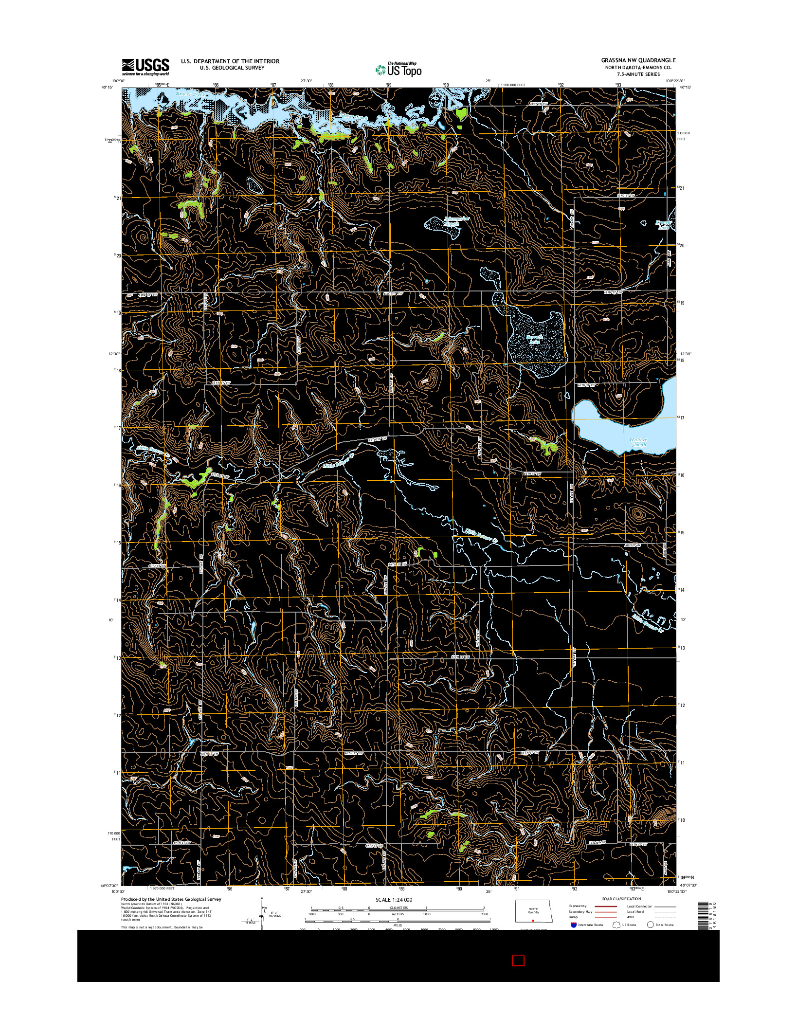 USGS US TOPO 7.5-MINUTE MAP FOR GRASSNA NW, ND 2014