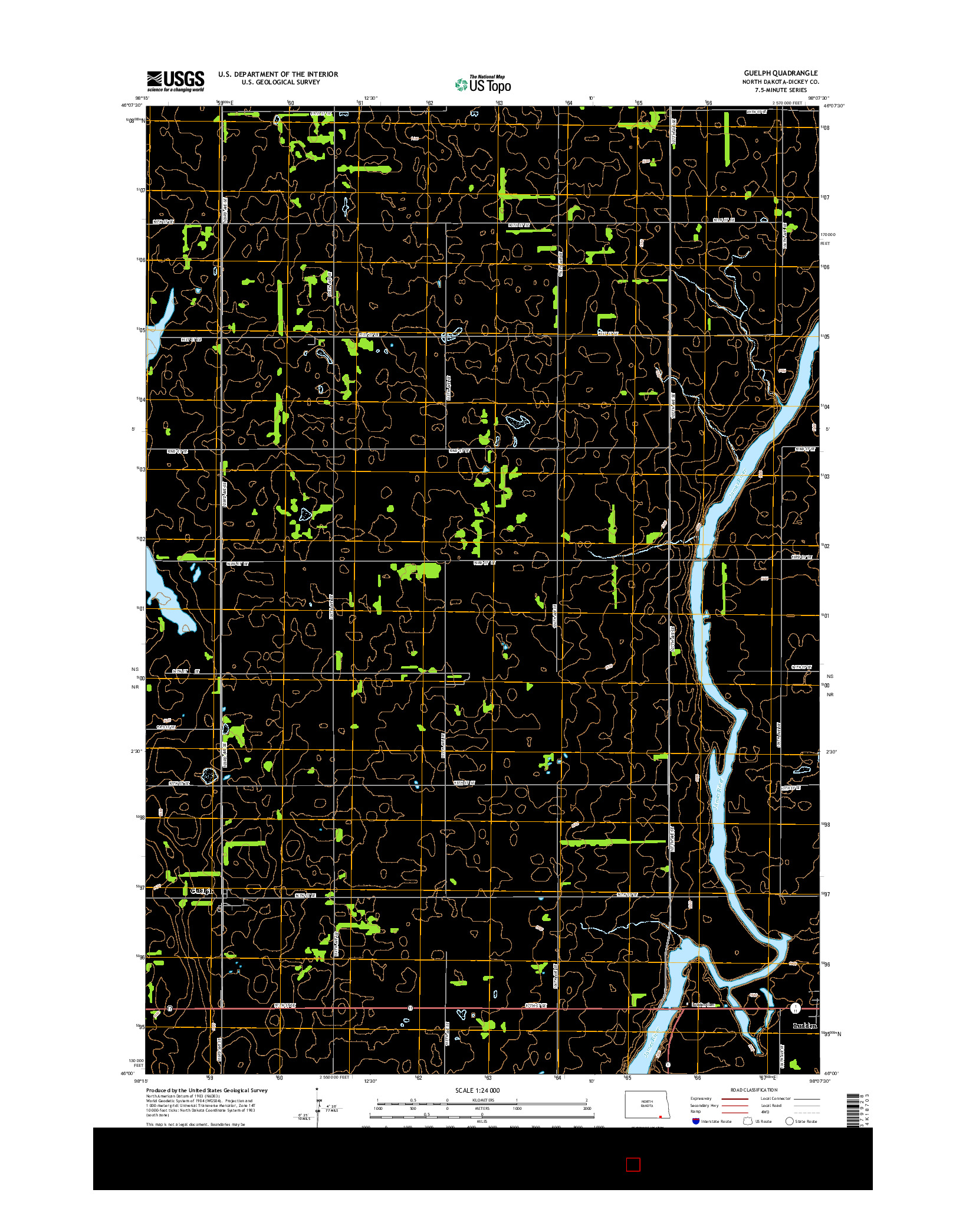 USGS US TOPO 7.5-MINUTE MAP FOR GUELPH, ND 2014