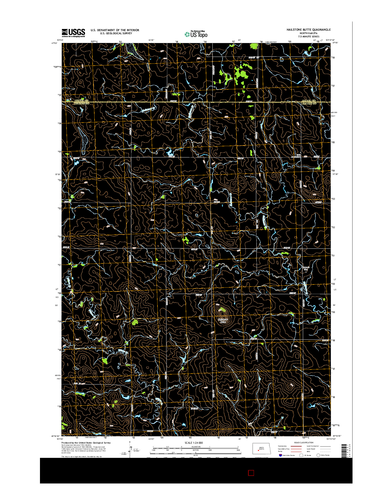 USGS US TOPO 7.5-MINUTE MAP FOR HAILSTONE BUTTE, ND 2014