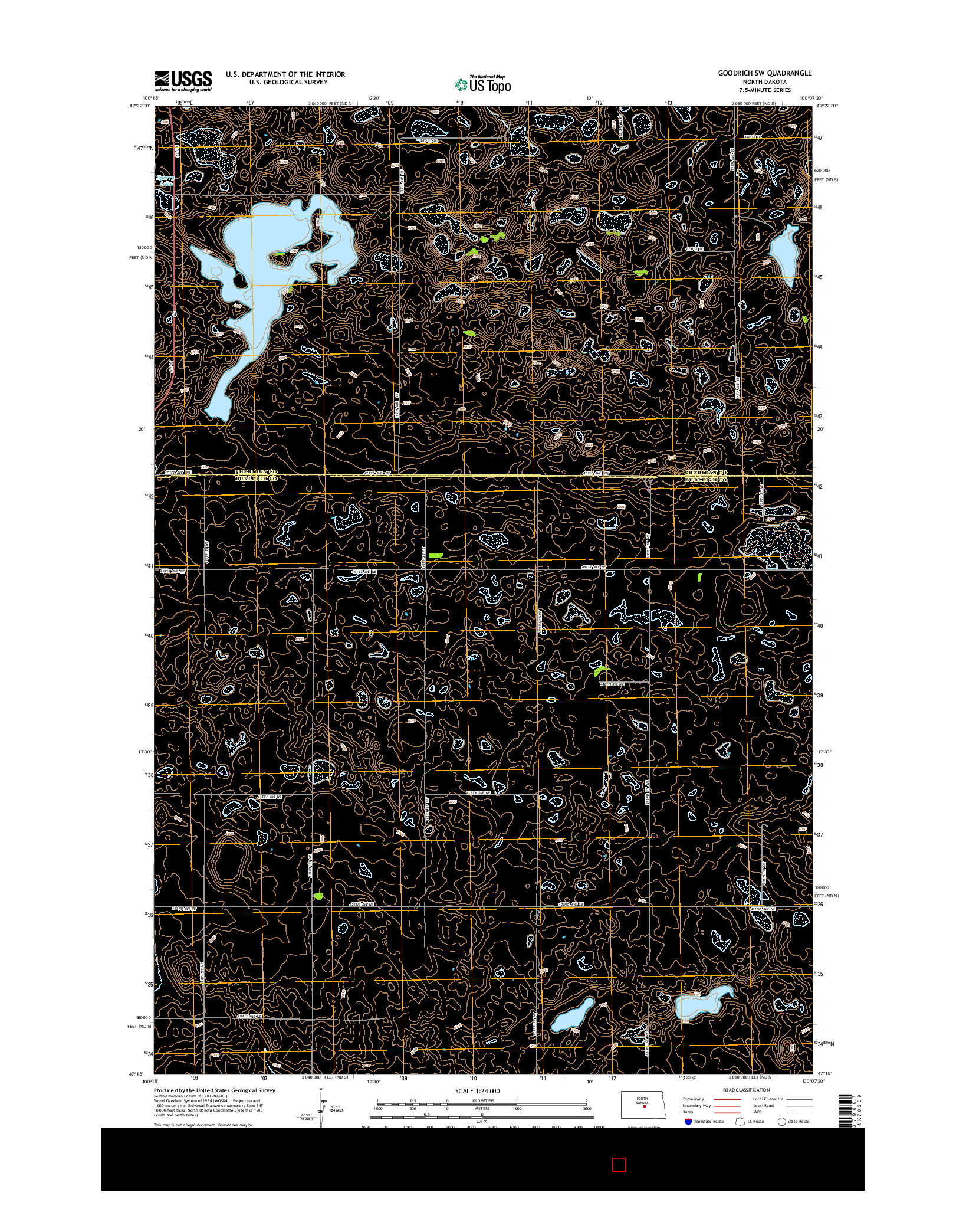 USGS US TOPO 7.5-MINUTE MAP FOR GOODRICH SW, ND 2014