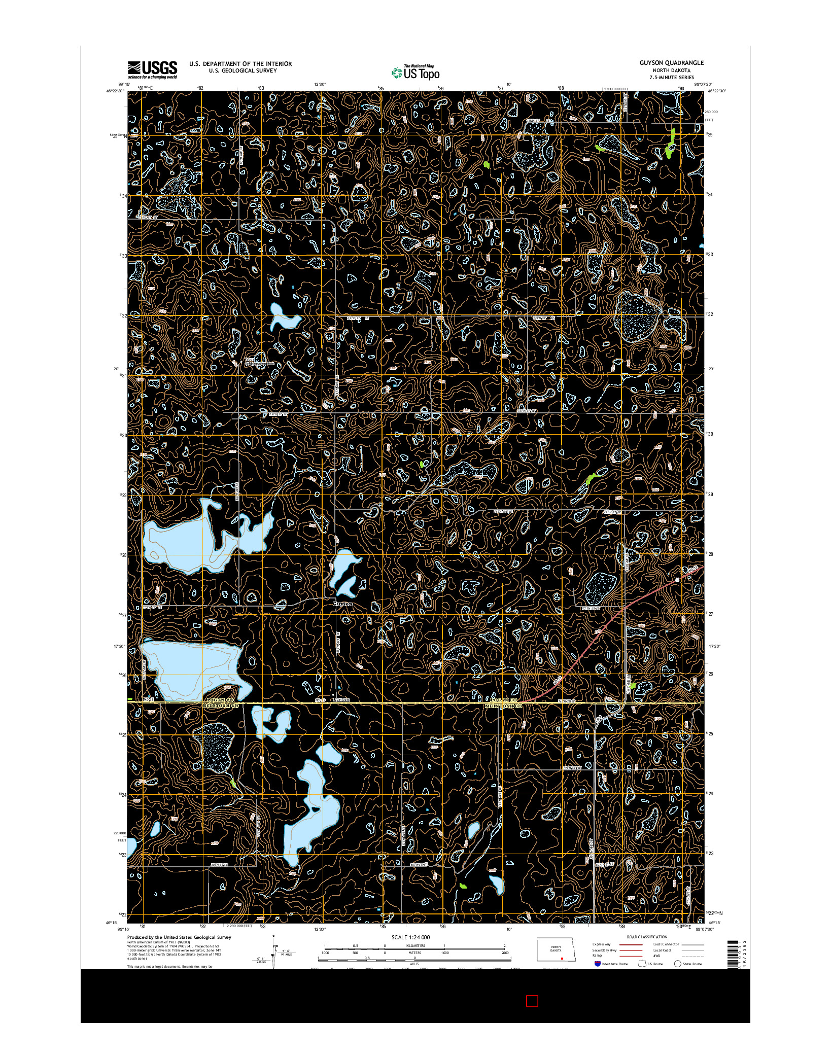 USGS US TOPO 7.5-MINUTE MAP FOR GUYSON, ND 2014