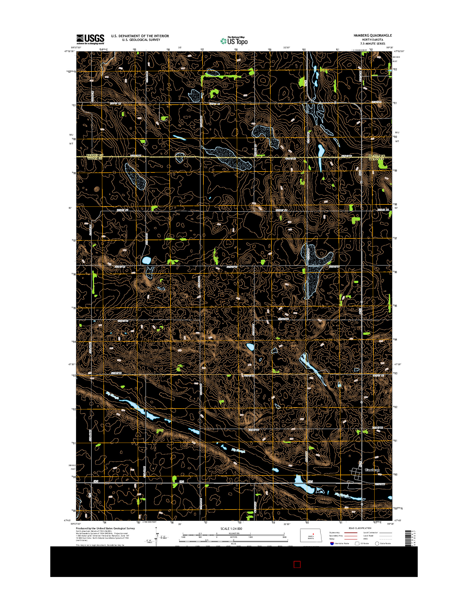 USGS US TOPO 7.5-MINUTE MAP FOR HAMBERG, ND 2014