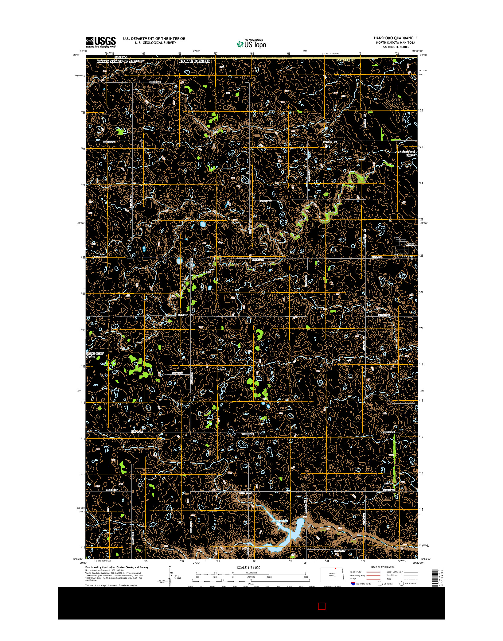 USGS US TOPO 7.5-MINUTE MAP FOR HANSBORO, ND-MB 2014