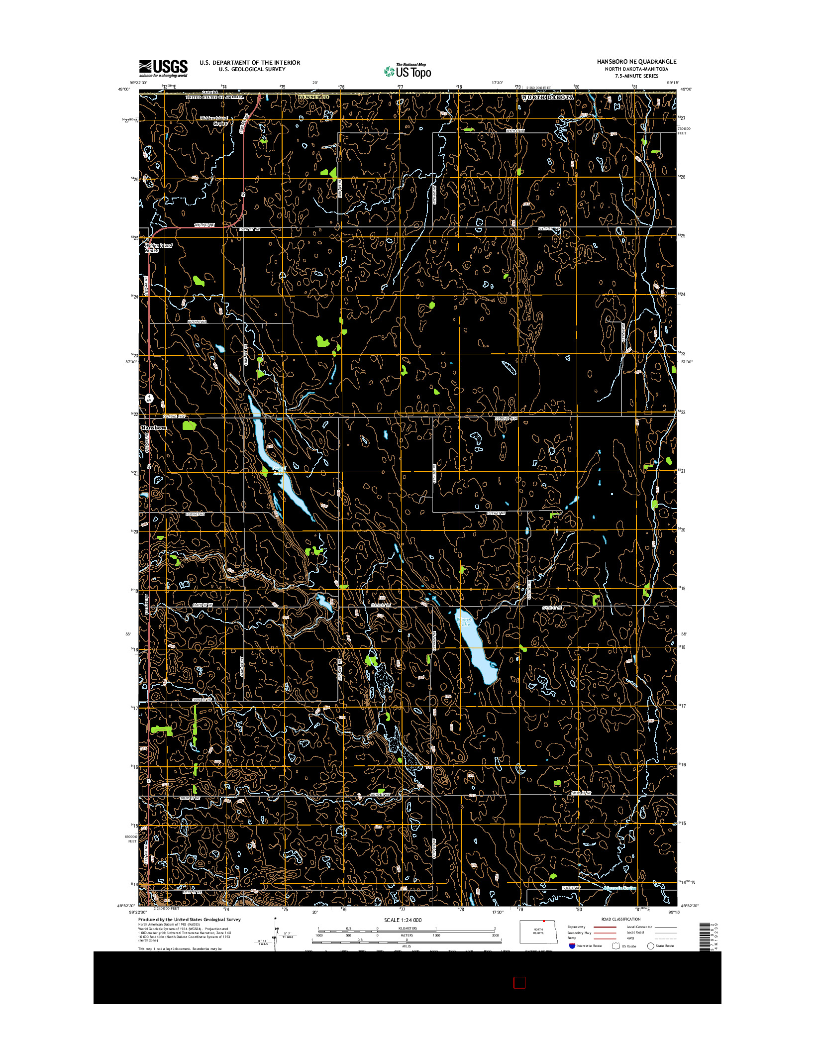 USGS US TOPO 7.5-MINUTE MAP FOR HANSBORO NE, ND-MB 2014