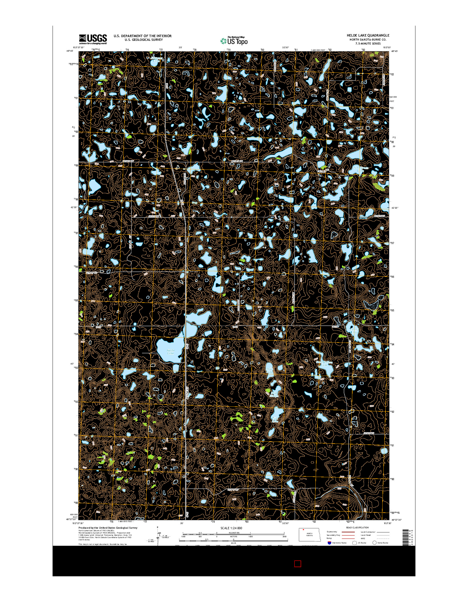 USGS US TOPO 7.5-MINUTE MAP FOR HELDE LAKE, ND 2014