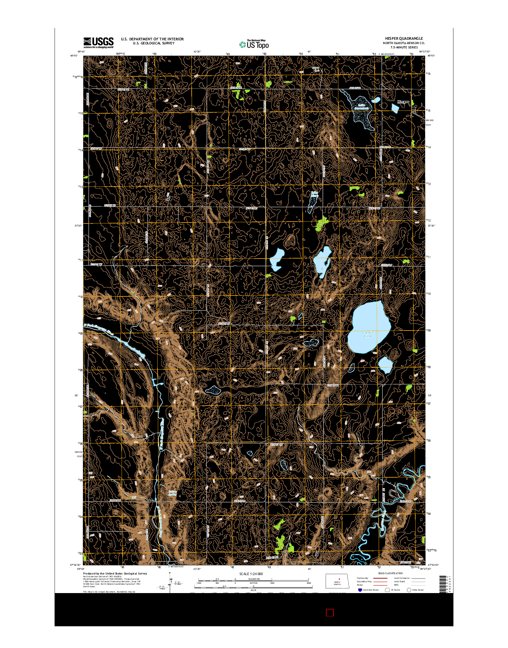 USGS US TOPO 7.5-MINUTE MAP FOR HESPER, ND 2014