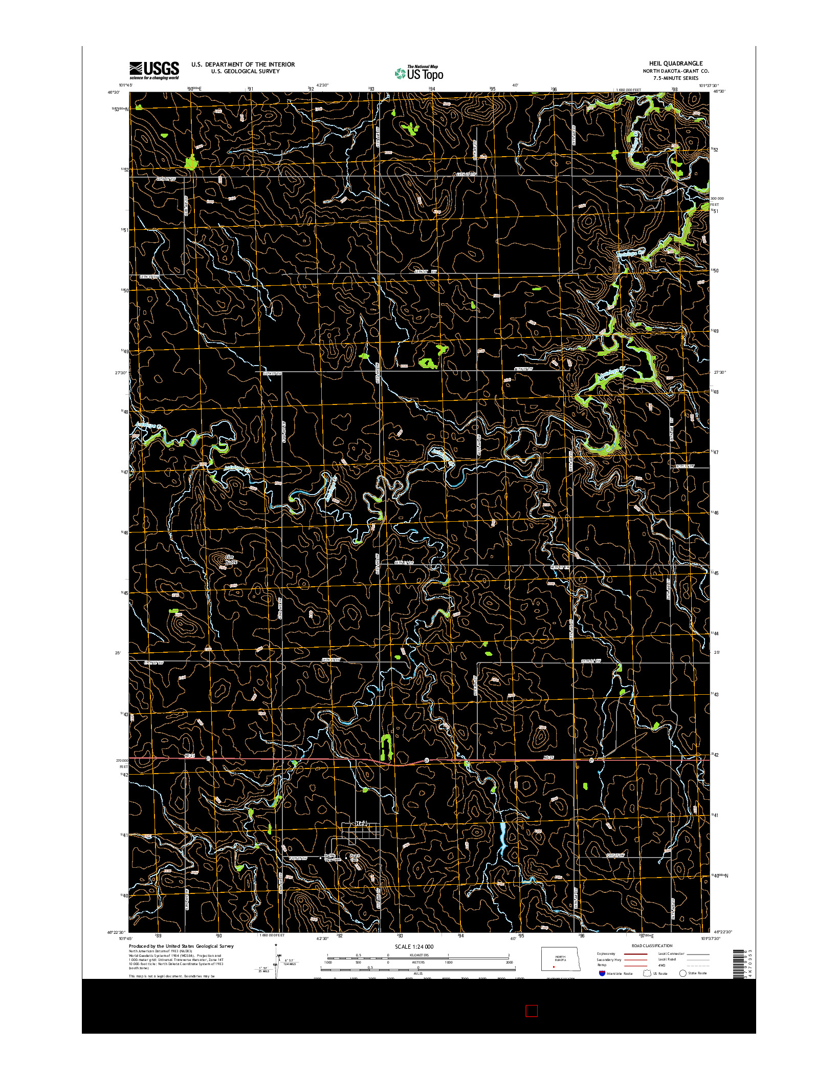 USGS US TOPO 7.5-MINUTE MAP FOR HEIL, ND 2014