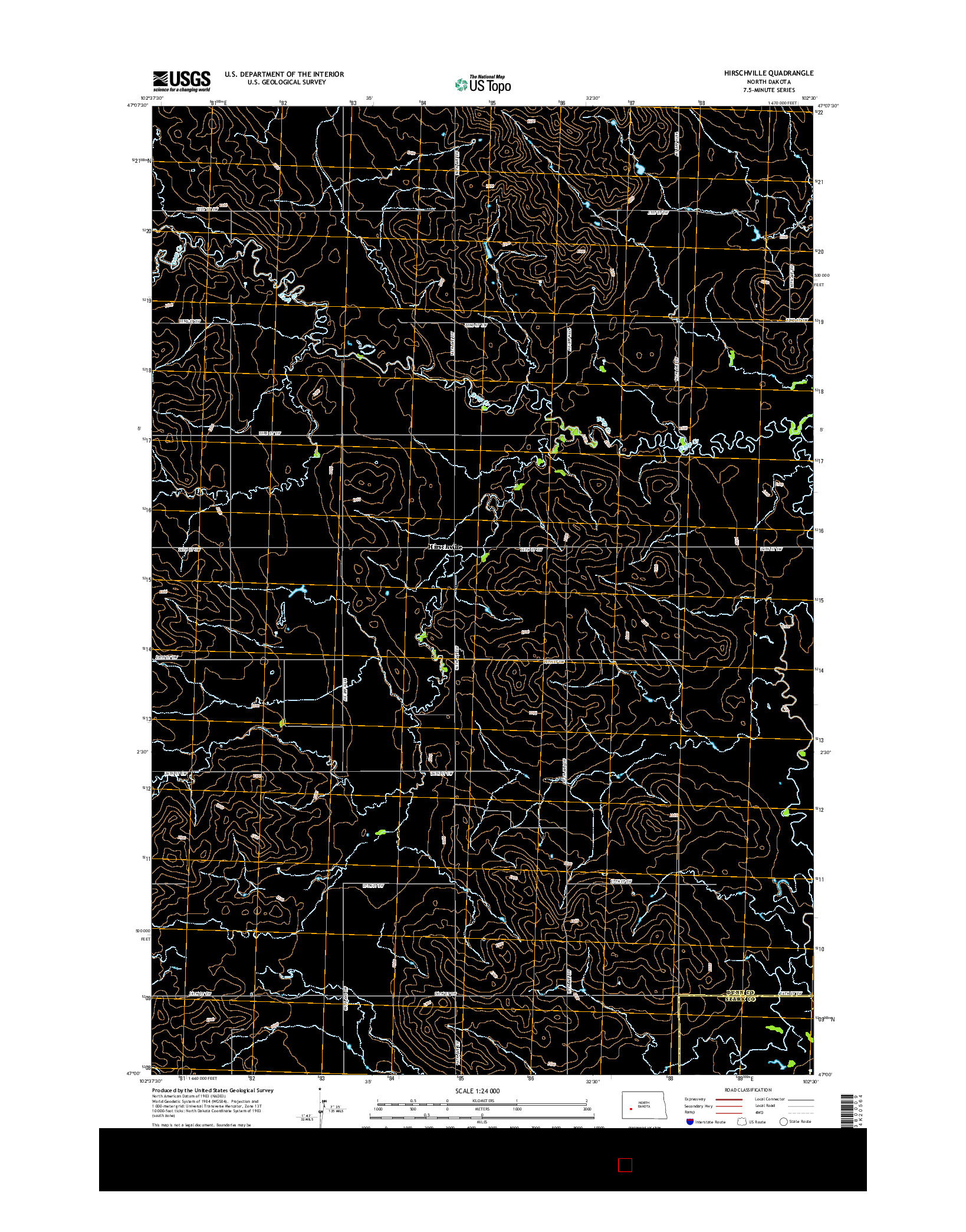 USGS US TOPO 7.5-MINUTE MAP FOR HIRSCHVILLE, ND 2014