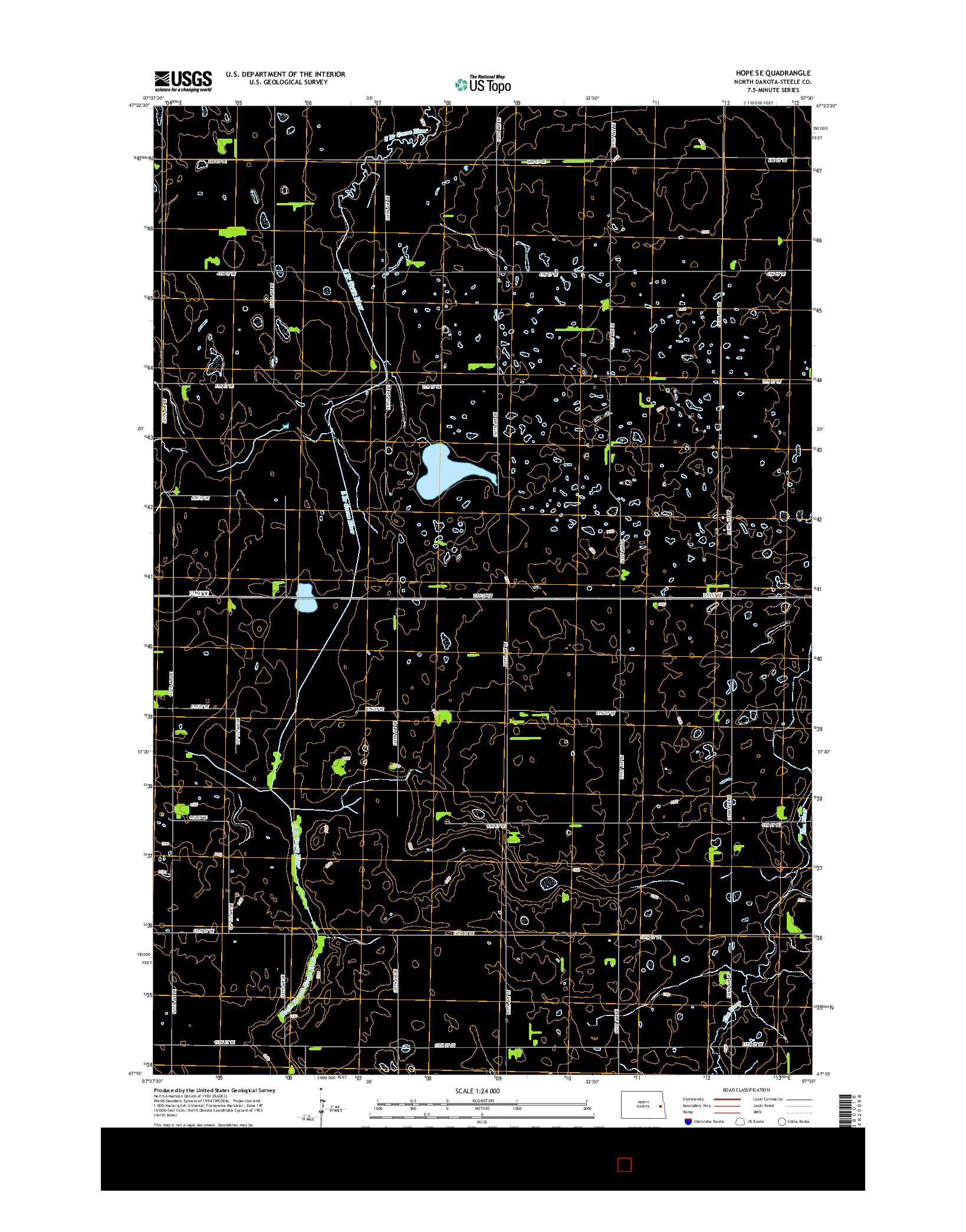 USGS US TOPO 7.5-MINUTE MAP FOR HOPE SE, ND 2014
