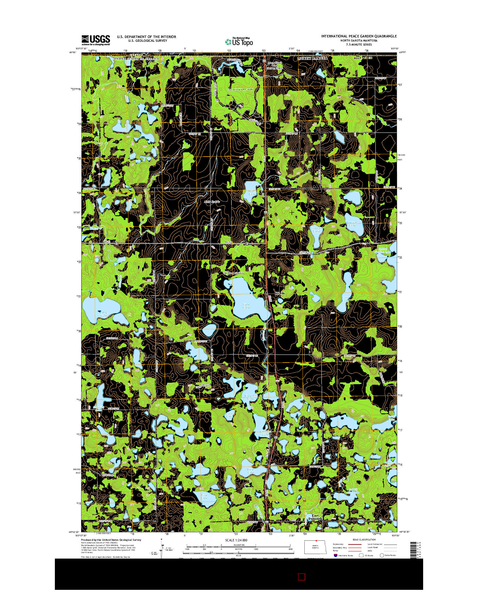 USGS US TOPO 7.5-MINUTE MAP FOR INTERNATIONAL PEACE GARDEN, ND-MB 2014