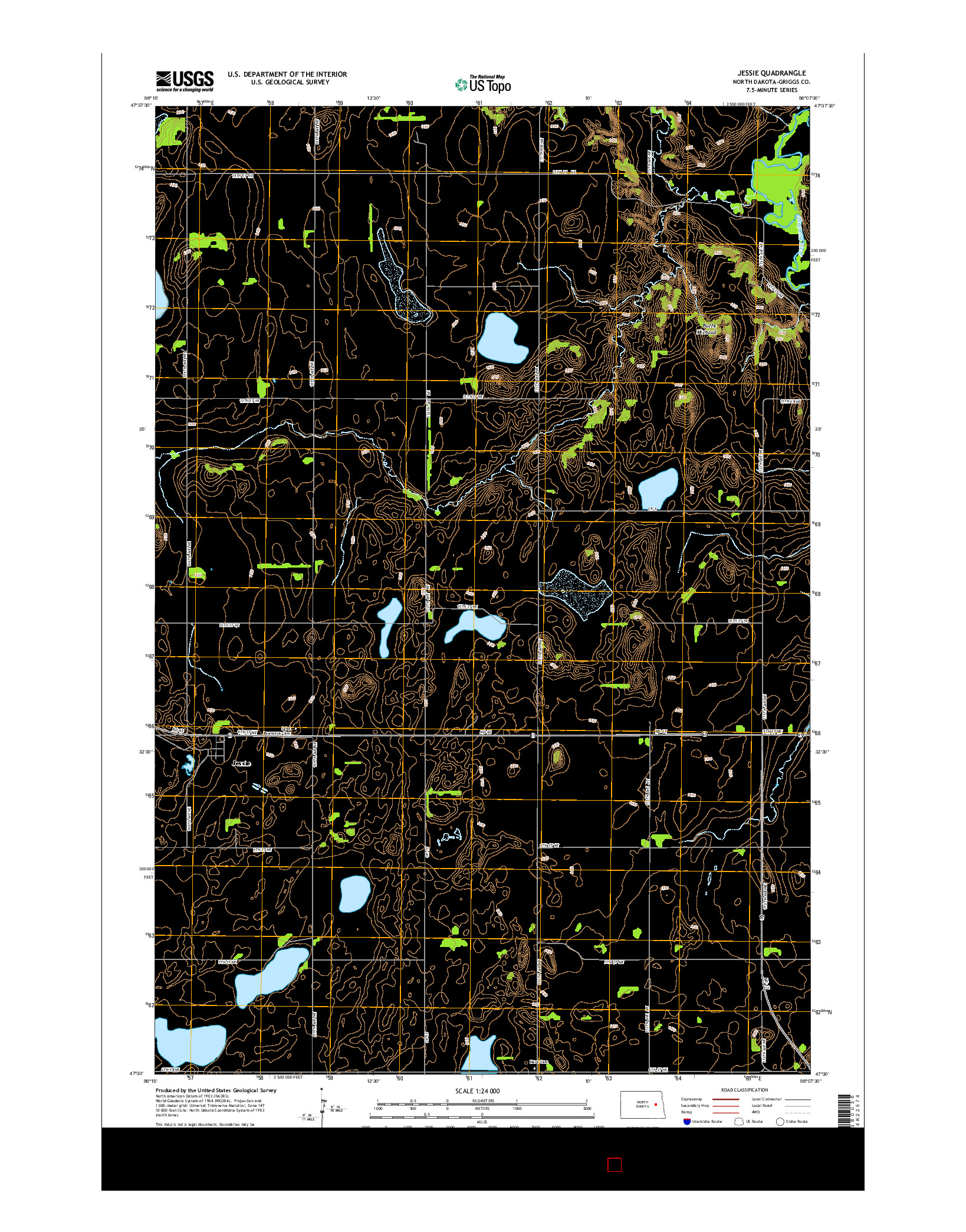 USGS US TOPO 7.5-MINUTE MAP FOR JESSIE, ND 2014