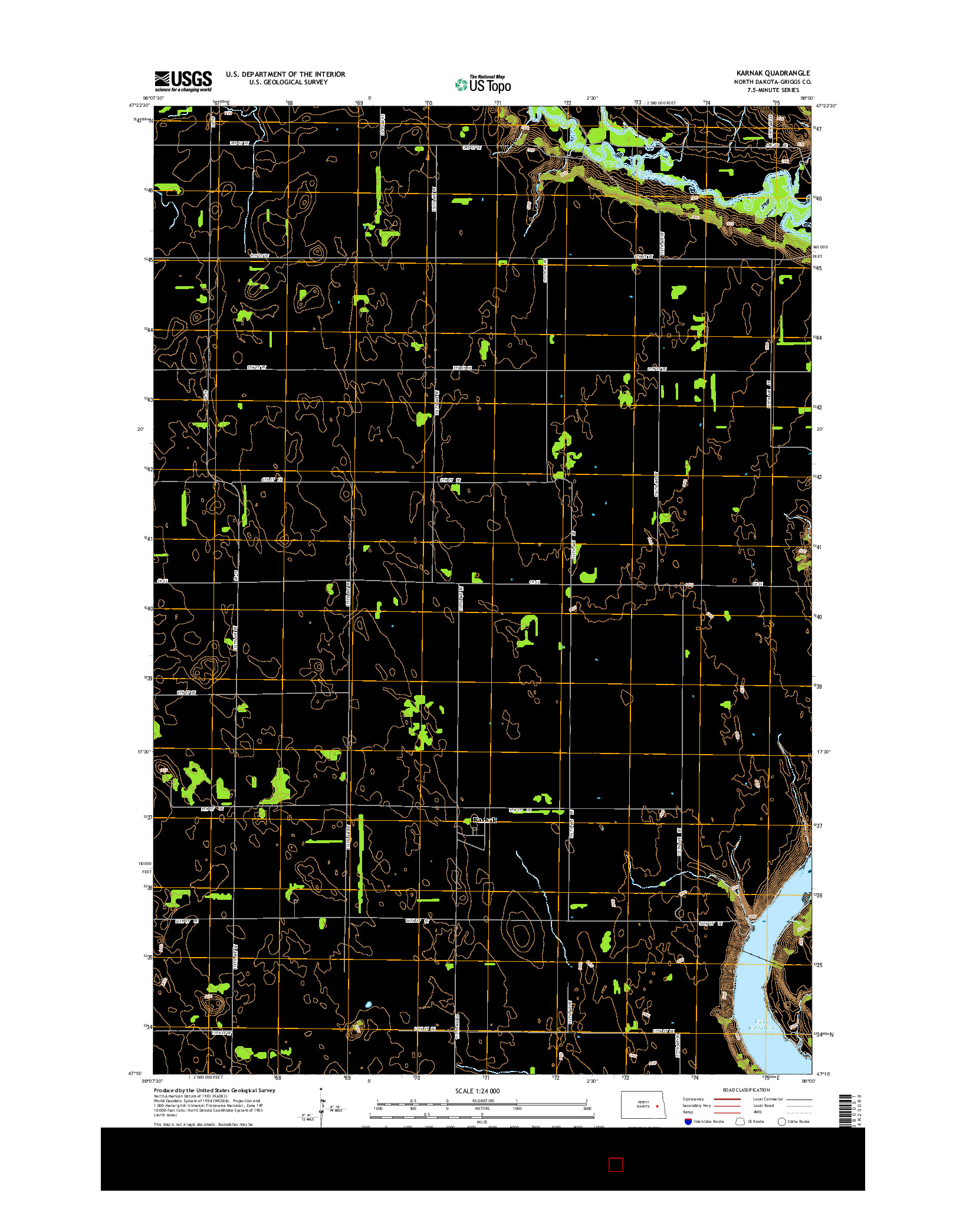 USGS US TOPO 7.5-MINUTE MAP FOR KARNAK, ND 2014
