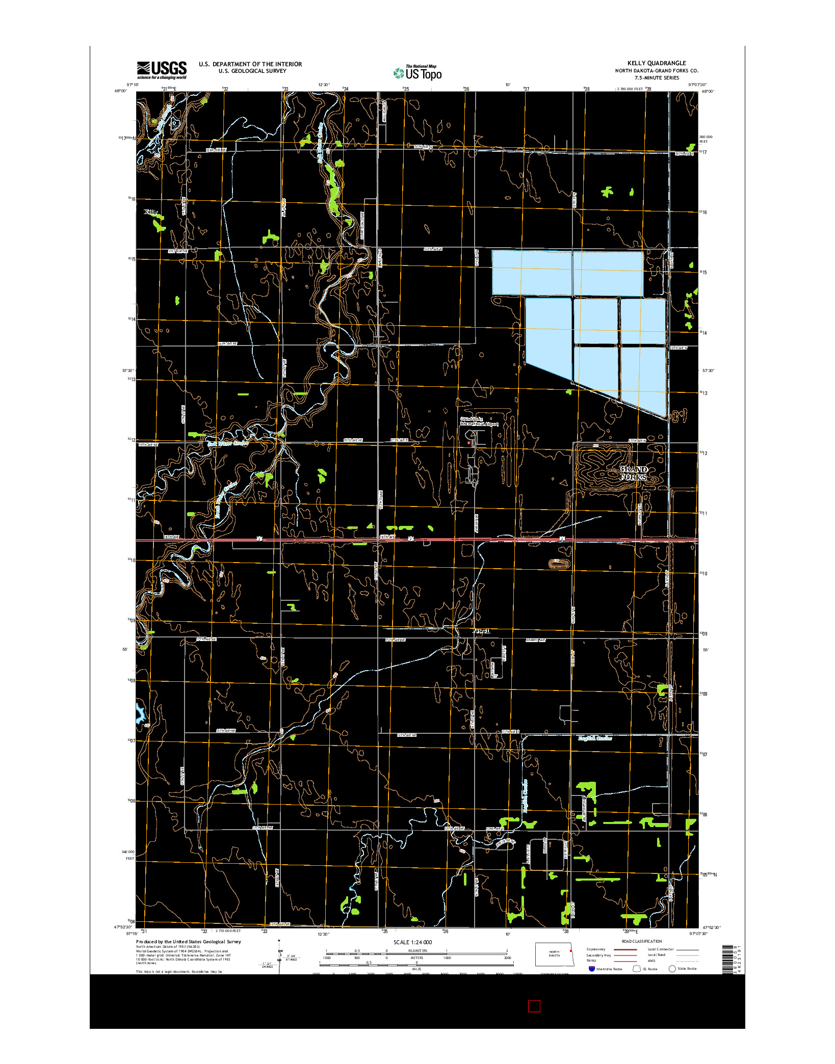 USGS US TOPO 7.5-MINUTE MAP FOR KELLY, ND 2014