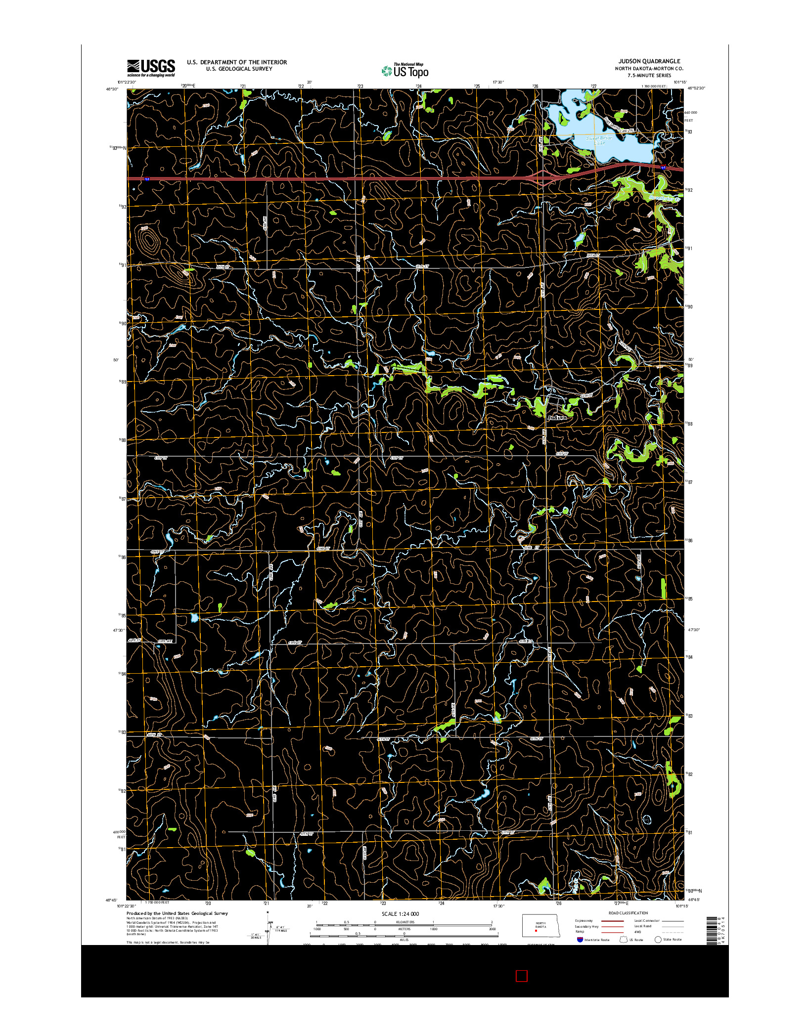 USGS US TOPO 7.5-MINUTE MAP FOR JUDSON, ND 2014