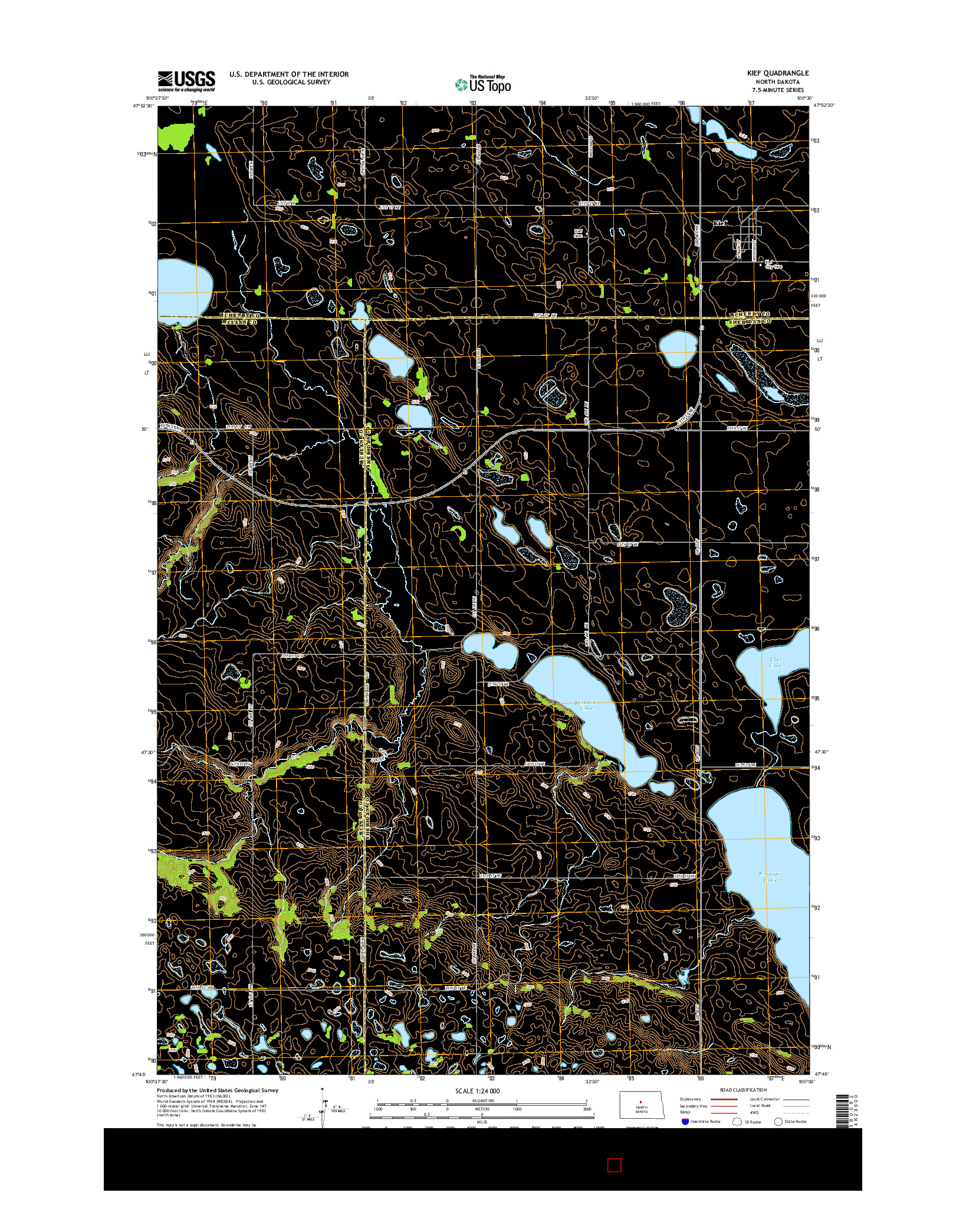 USGS US TOPO 7.5-MINUTE MAP FOR KIEF, ND 2014