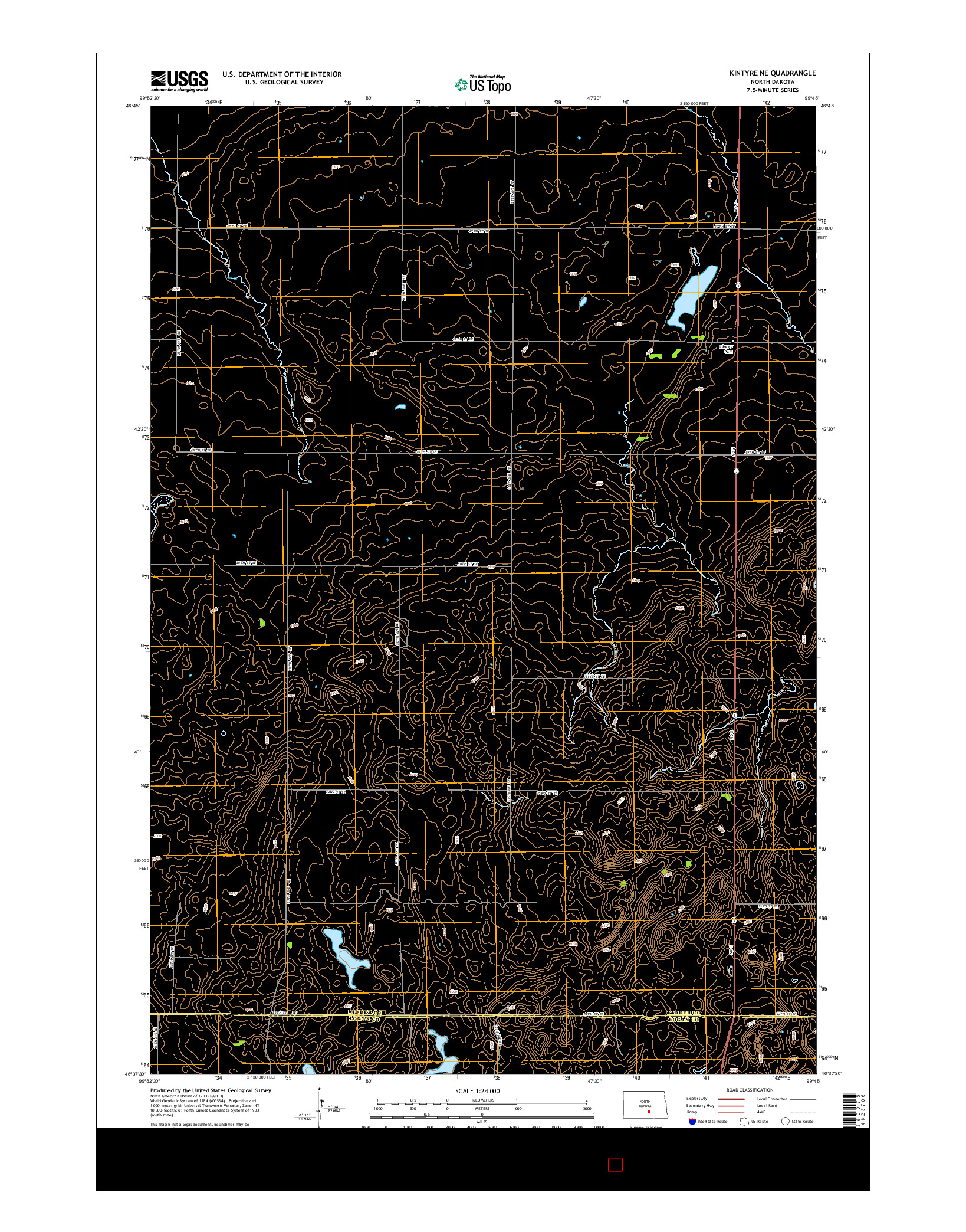 USGS US TOPO 7.5-MINUTE MAP FOR KINTYRE NE, ND 2014