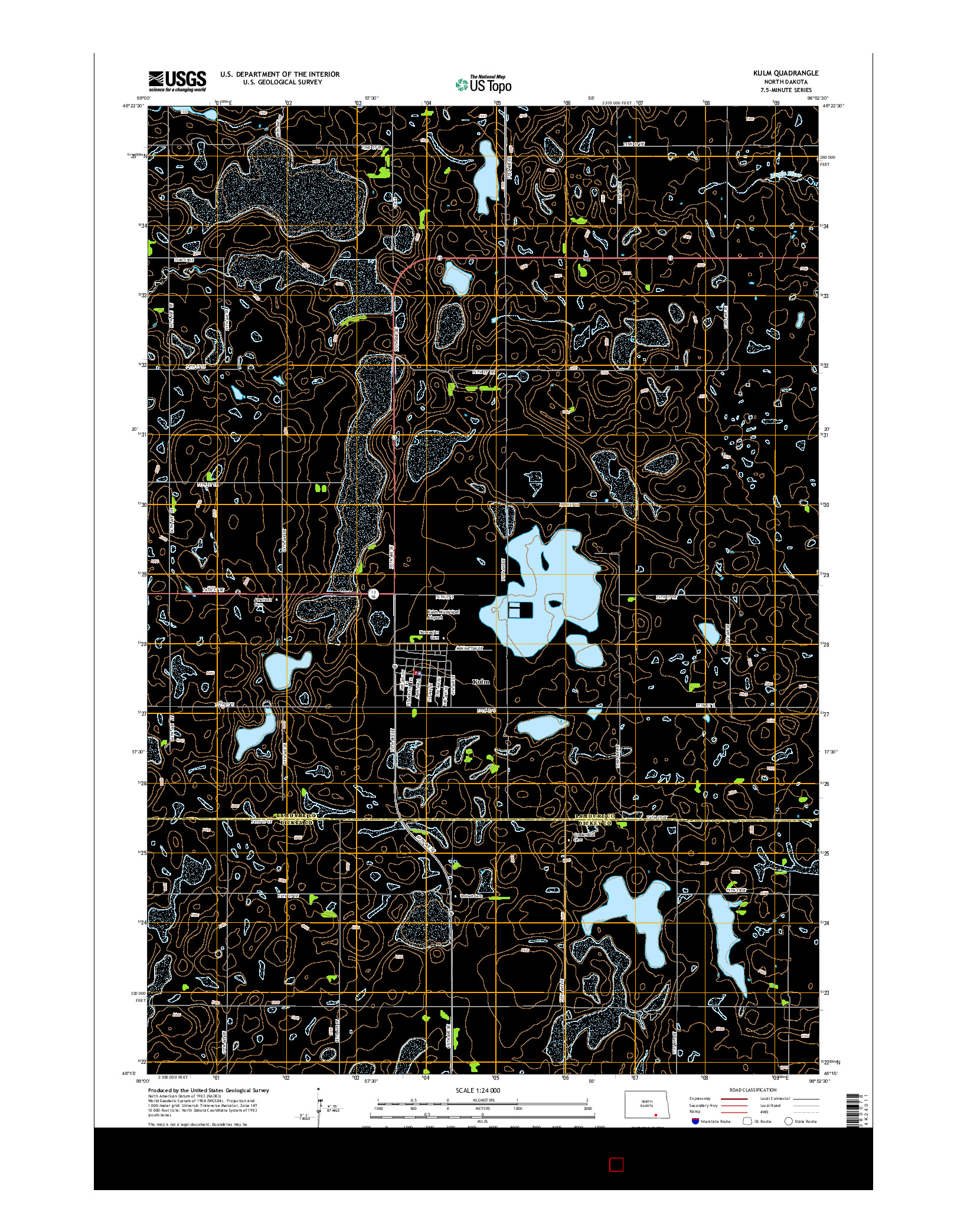 USGS US TOPO 7.5-MINUTE MAP FOR KULM, ND 2014