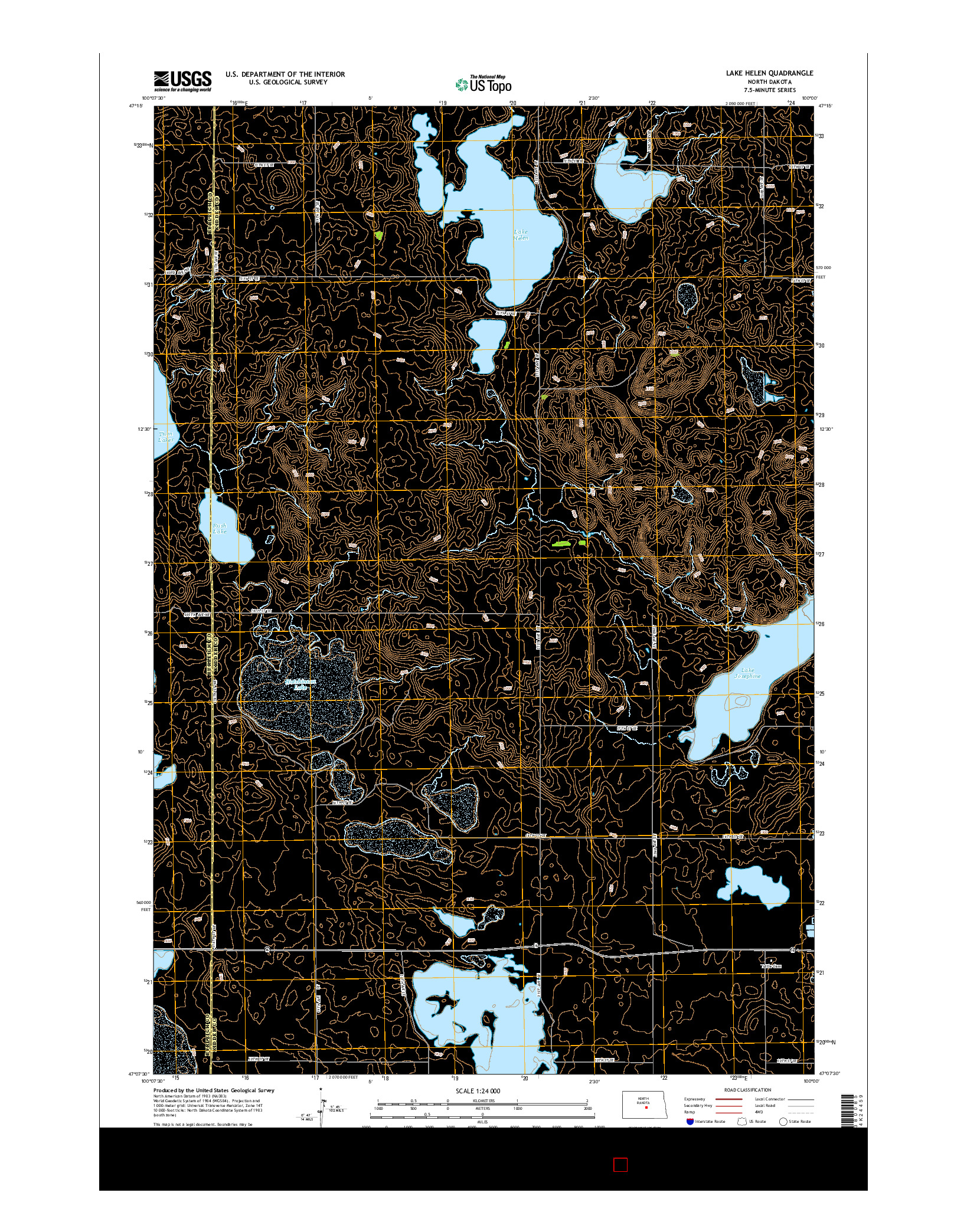 USGS US TOPO 7.5-MINUTE MAP FOR LAKE HELEN, ND 2014