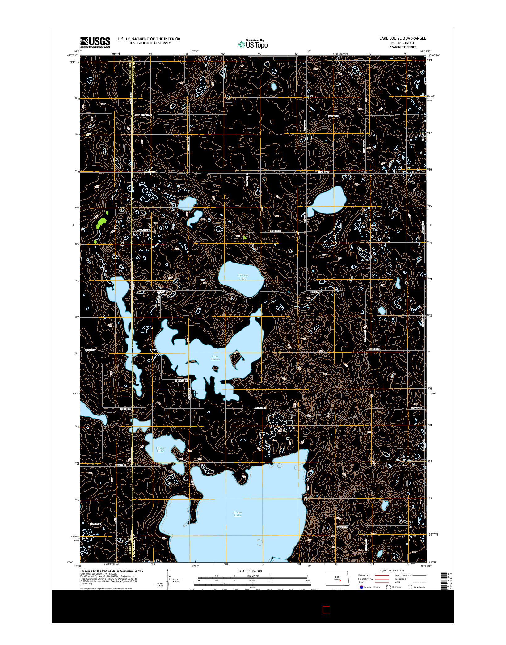 USGS US TOPO 7.5-MINUTE MAP FOR LAKE LOUISE, ND 2014