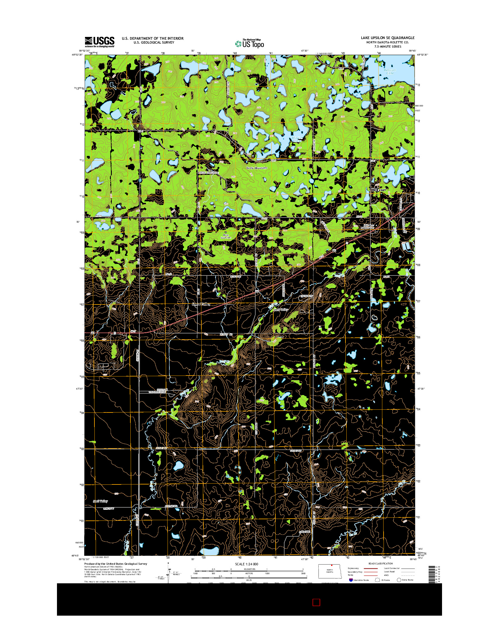 USGS US TOPO 7.5-MINUTE MAP FOR LAKE UPSILON SE, ND 2014