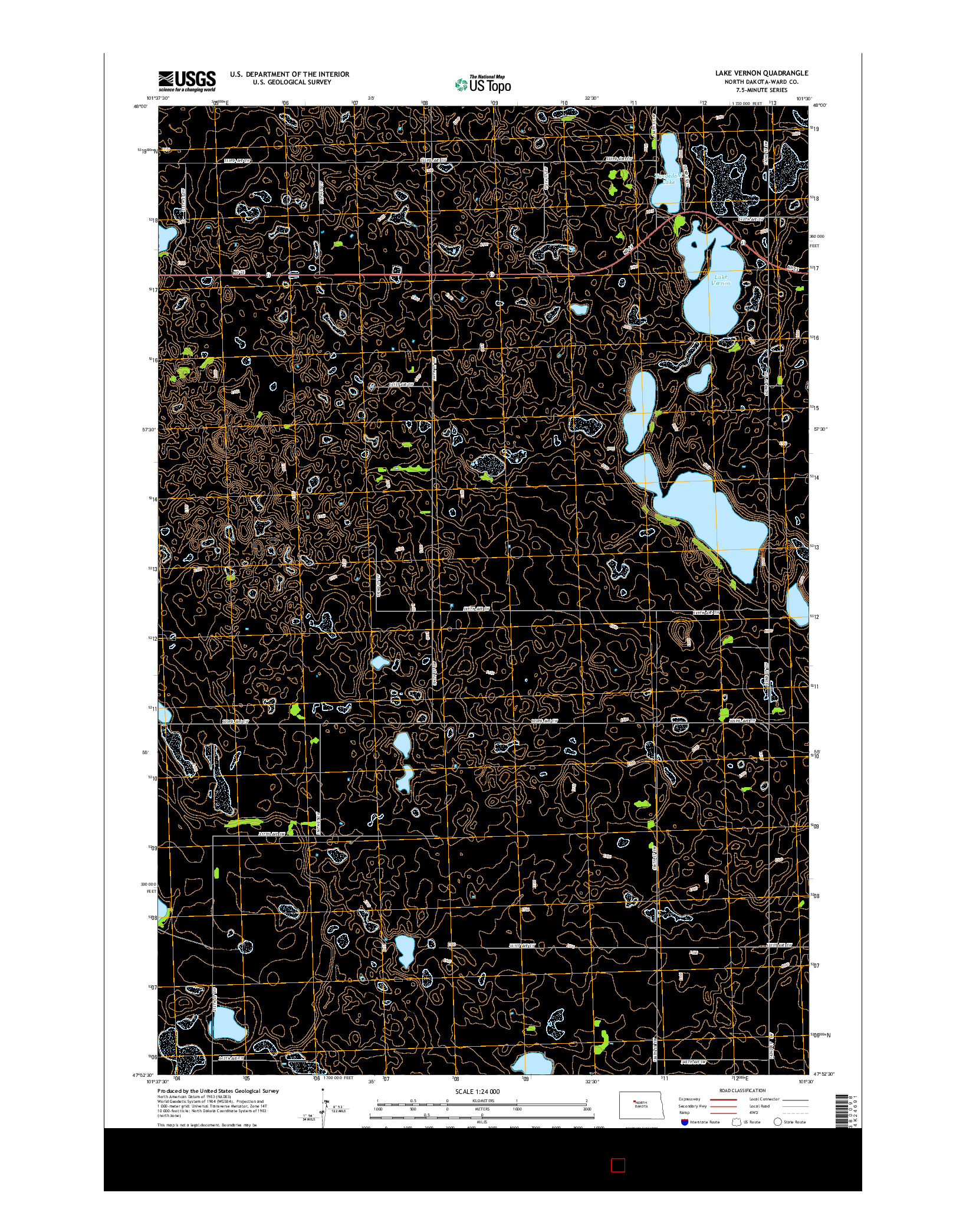 USGS US TOPO 7.5-MINUTE MAP FOR LAKE VERNON, ND 2014