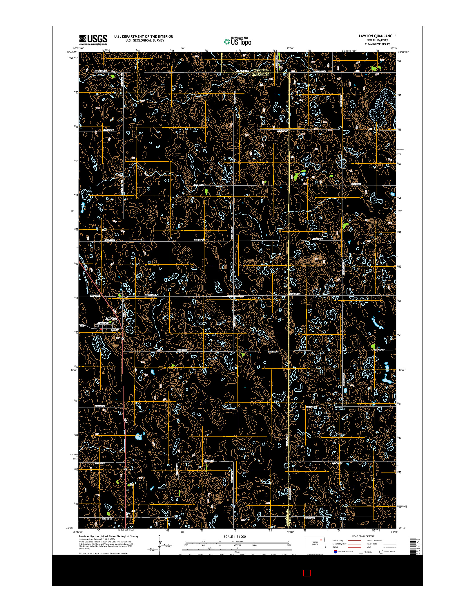 USGS US TOPO 7.5-MINUTE MAP FOR LAWTON, ND 2014