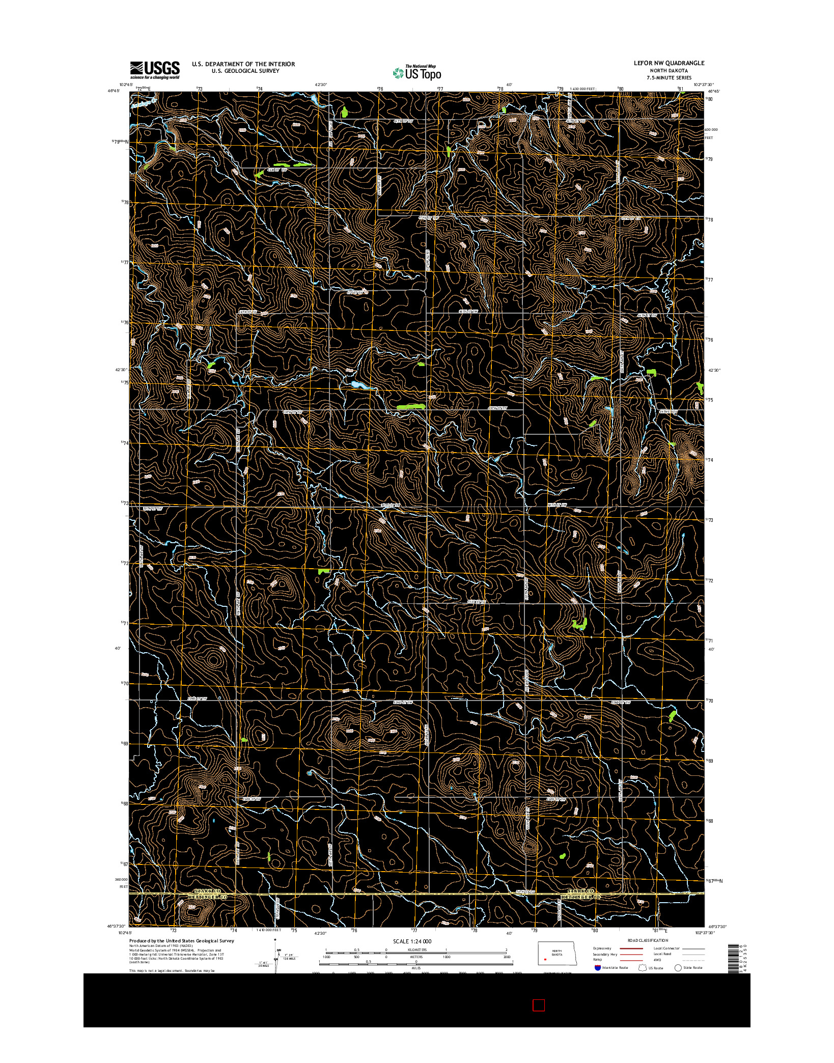 USGS US TOPO 7.5-MINUTE MAP FOR LEFOR NW, ND 2014