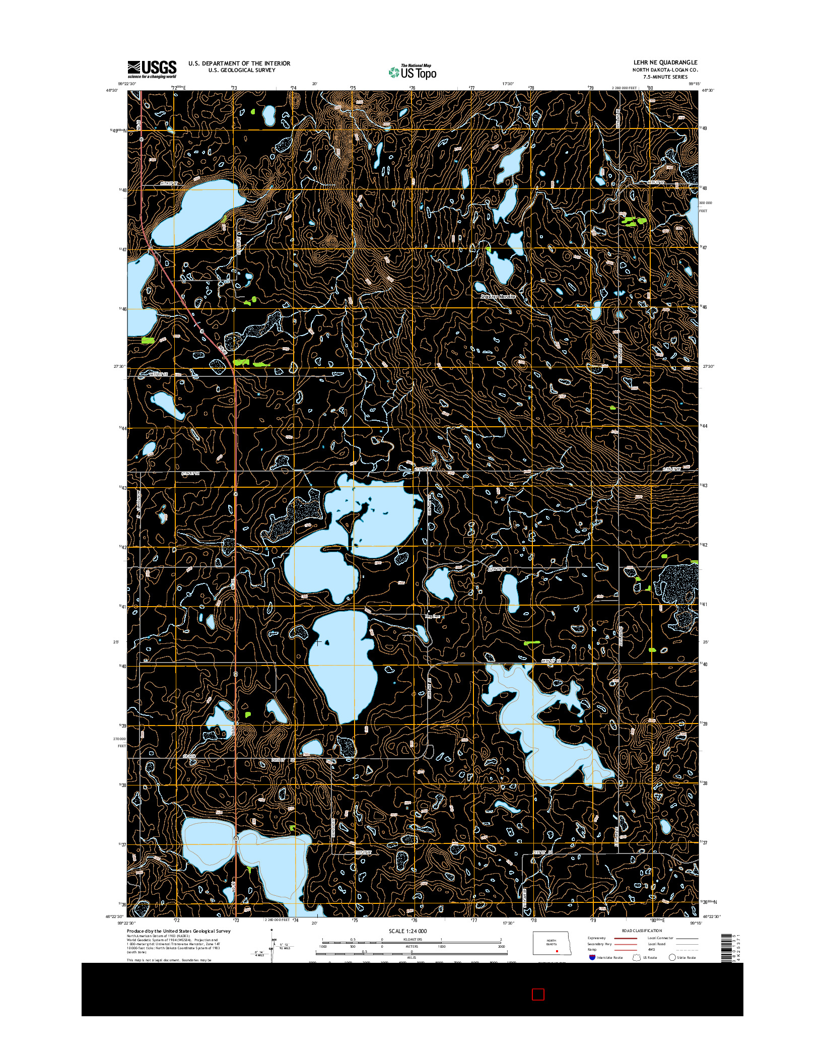 USGS US TOPO 7.5-MINUTE MAP FOR LEHR NE, ND 2014
